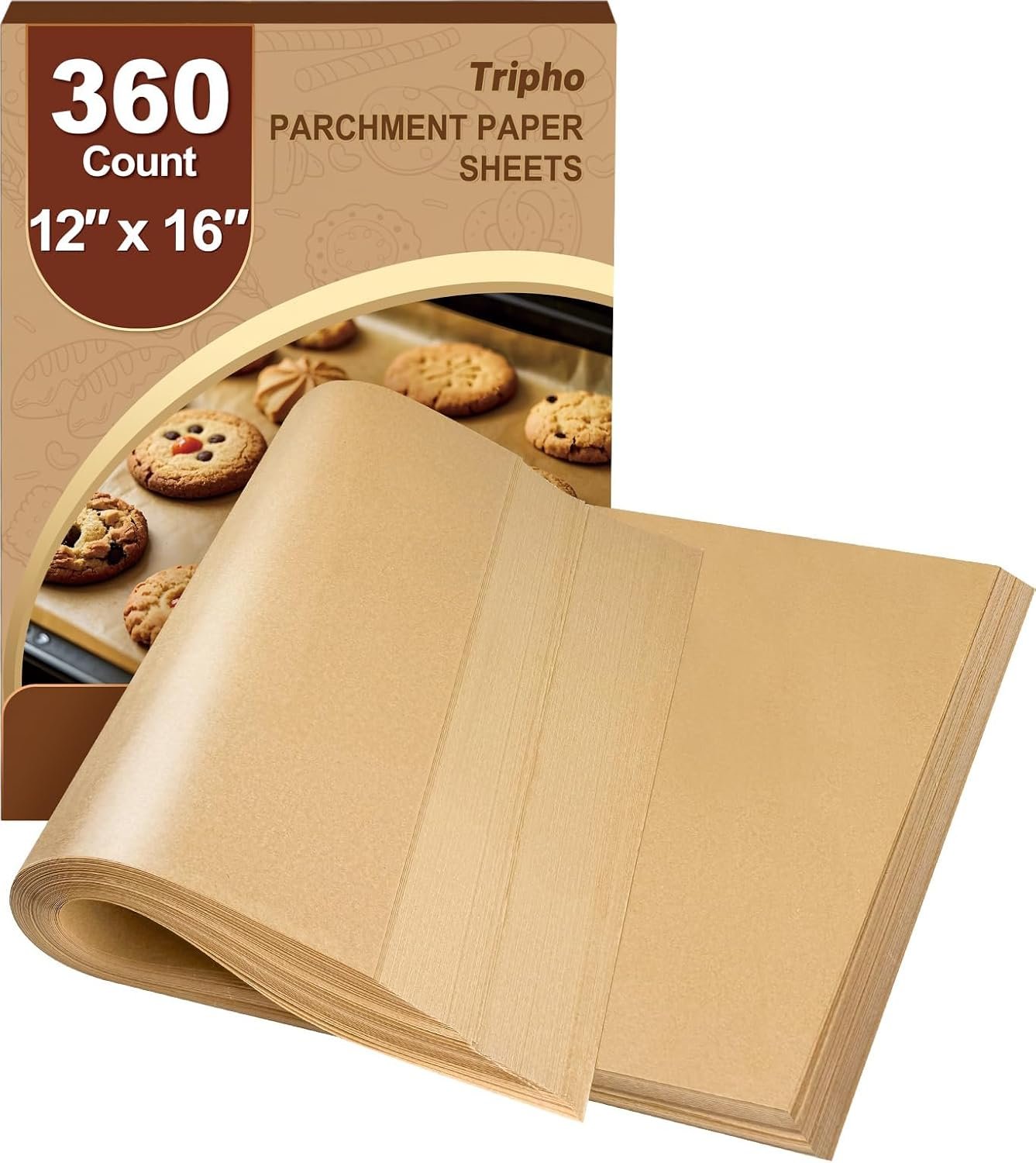 360 Count 12″x 16″ Heavy Duty Parchment Paper Sheets for Baking