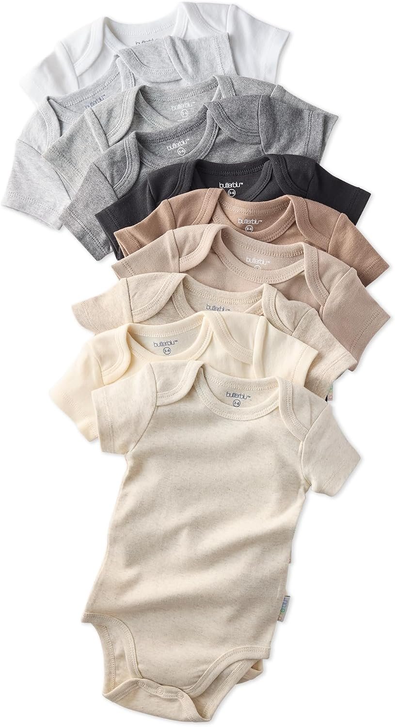 Butterblu Avery Multipack Short Sleeve Bodysuits 100% Organic Cotton