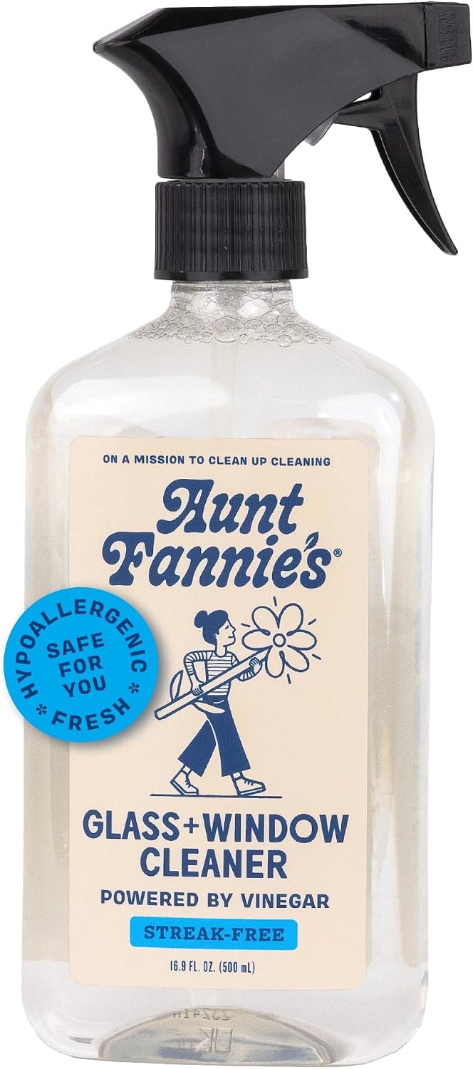 Aunt Fannie’s Glass & Window Vinegar Spray, Streak-Free, 16.9 oz, Pack of 1