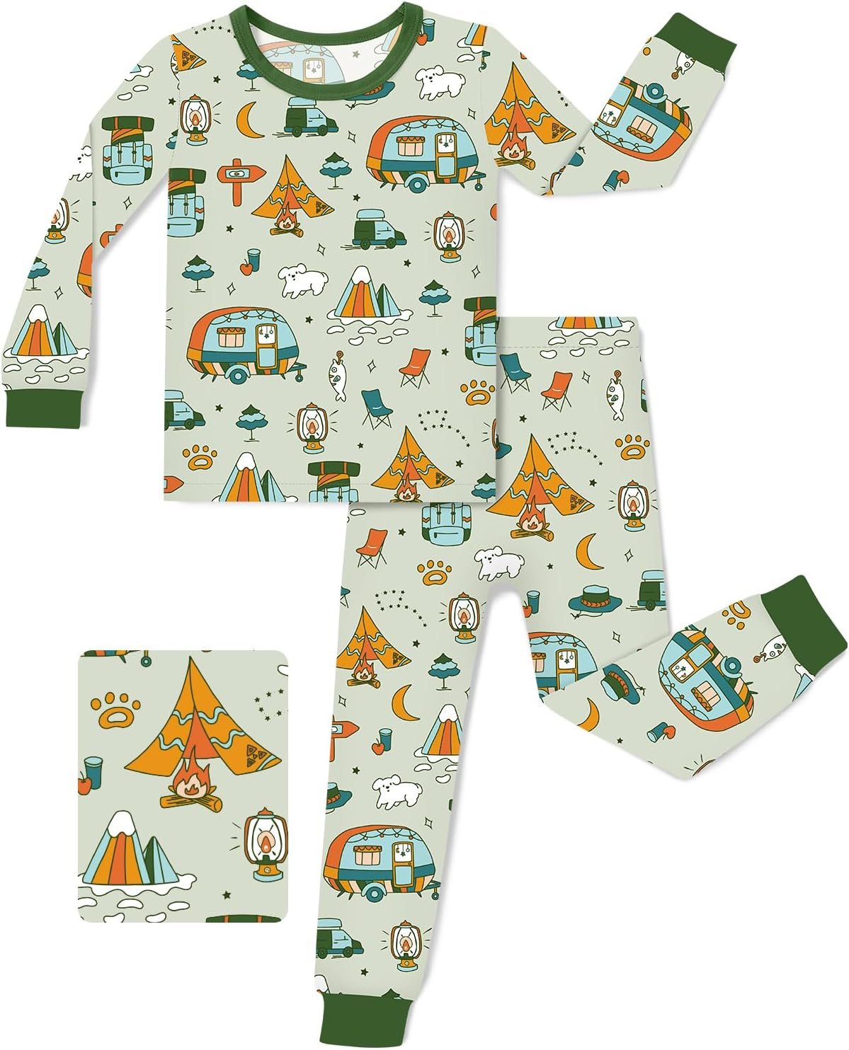 babee Reshinee Bamboo Viscose Toddler Kids Pajamas Set, Long Sleeve Boys