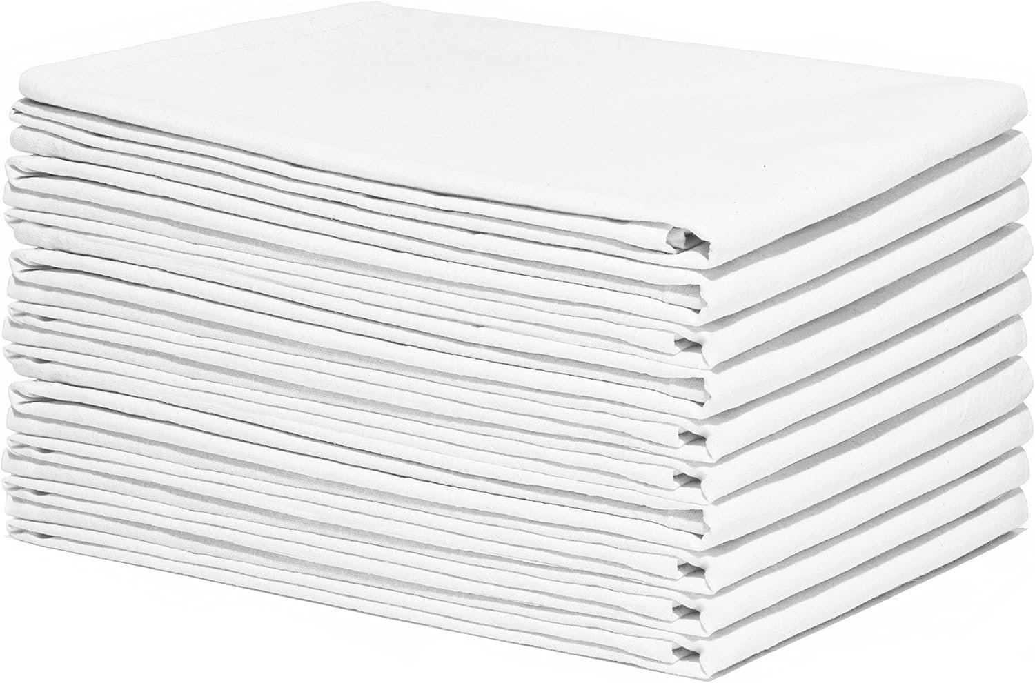 Organic Cotton White Dish Towels – 10 Pack Quick Drying White Kitchen Towels – Lint-Free Organic Cotton Dish Cloths – Extra Large Highly Absorbent Blank Tea Towels – 27″x27″