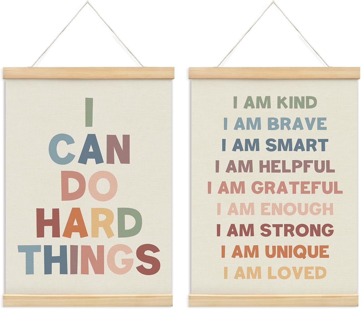 foedor Positive Affirmations Playroom Wall Decor, 12×16 Inch Set of 2