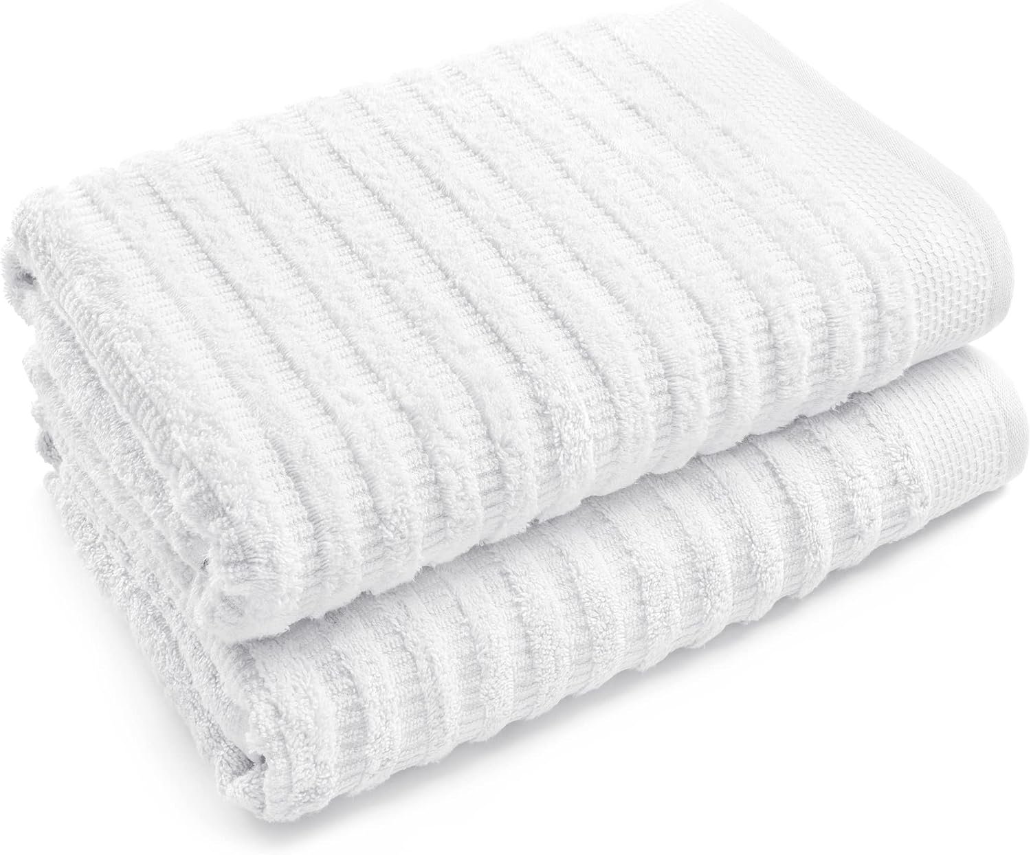 Softerry Pure Organic Cotton Bath Towel Set – 100% Soft Cotton – Extra Absorbent and Durable – 500 GSM Quick Dry – Luxury Hotel & Spa Quality – Fade Resistant – (White, Set of 2 Bath)