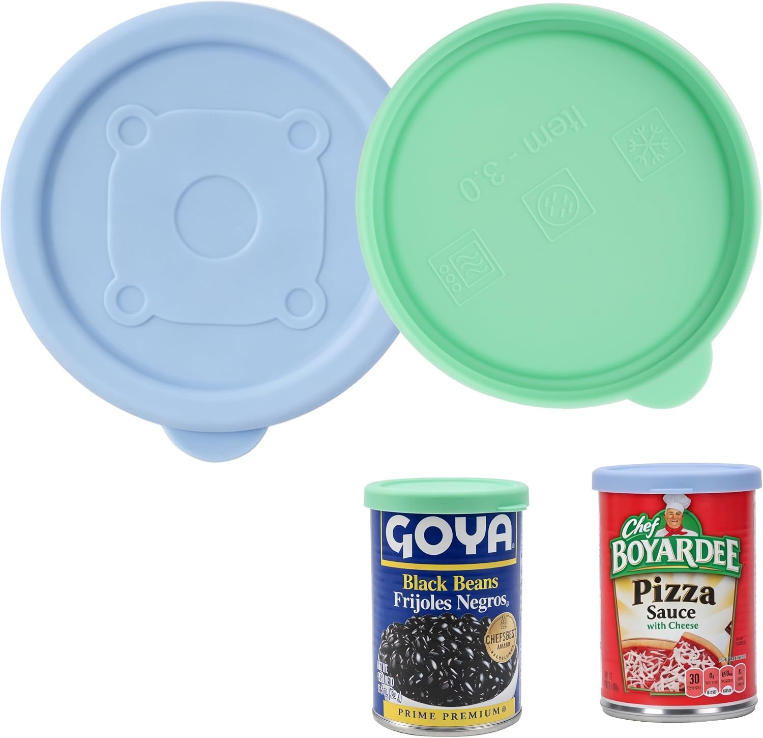 3.0-Inch Food Can Lids Covers, Fit for HORMEL Chili | Chef Boyardee | Farmer’s Market Can etc., Resealable & Reusable Silicone Can Cap Toppers for Standard Can Size, Dishwasher Safe (ONLY Lids)
