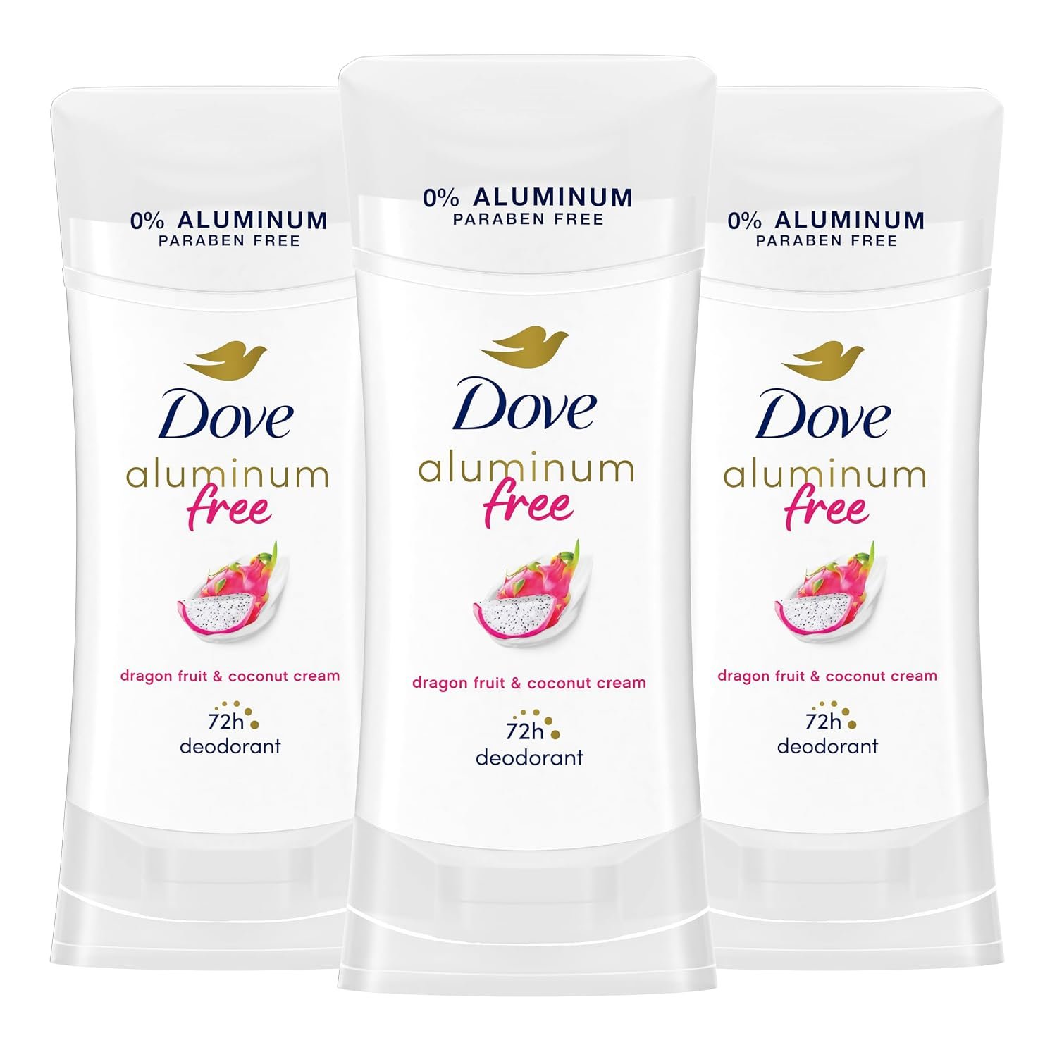 Dove Deodorant Stick Dragon Fruit & Coconut Cream Aluminum Free 3PK 2.4 oz