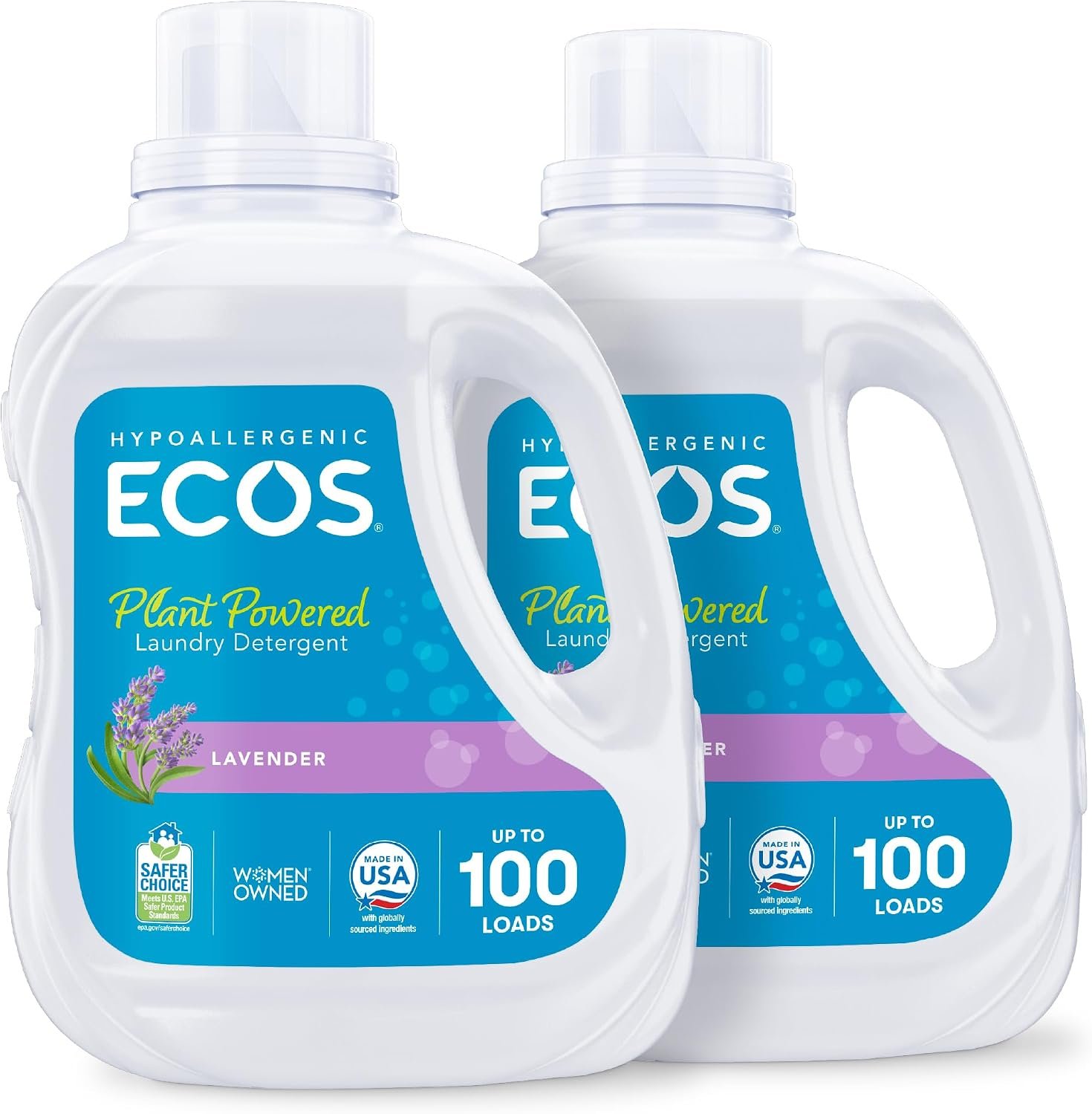 ECOS Laundry Detergent Liquid, Lavender, 100 Fl Oz (Pack of 2)