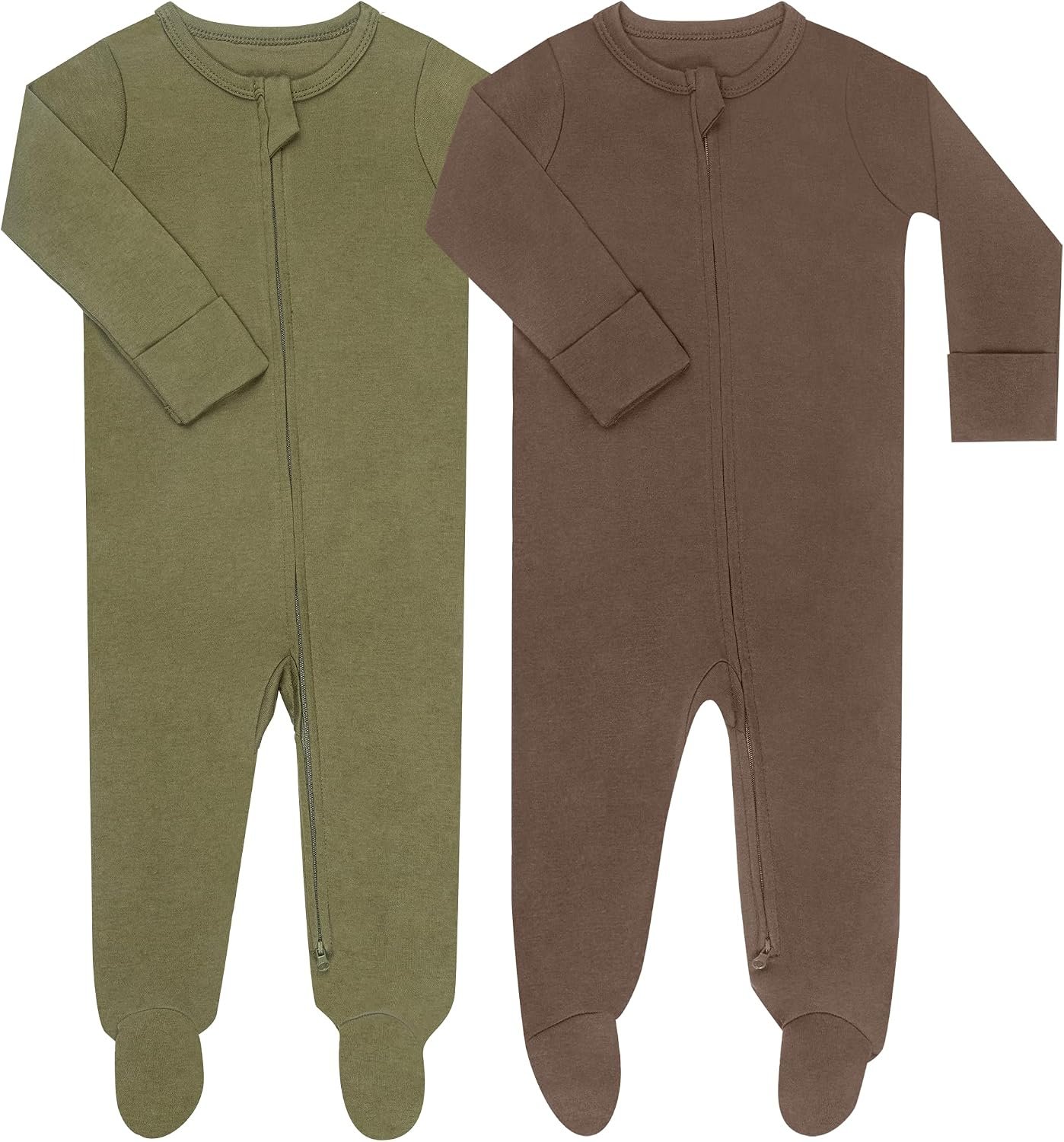 GUISBY Baby Footed Pajamas Cotton Zipper Sleeper, Assorted, 0-18M
