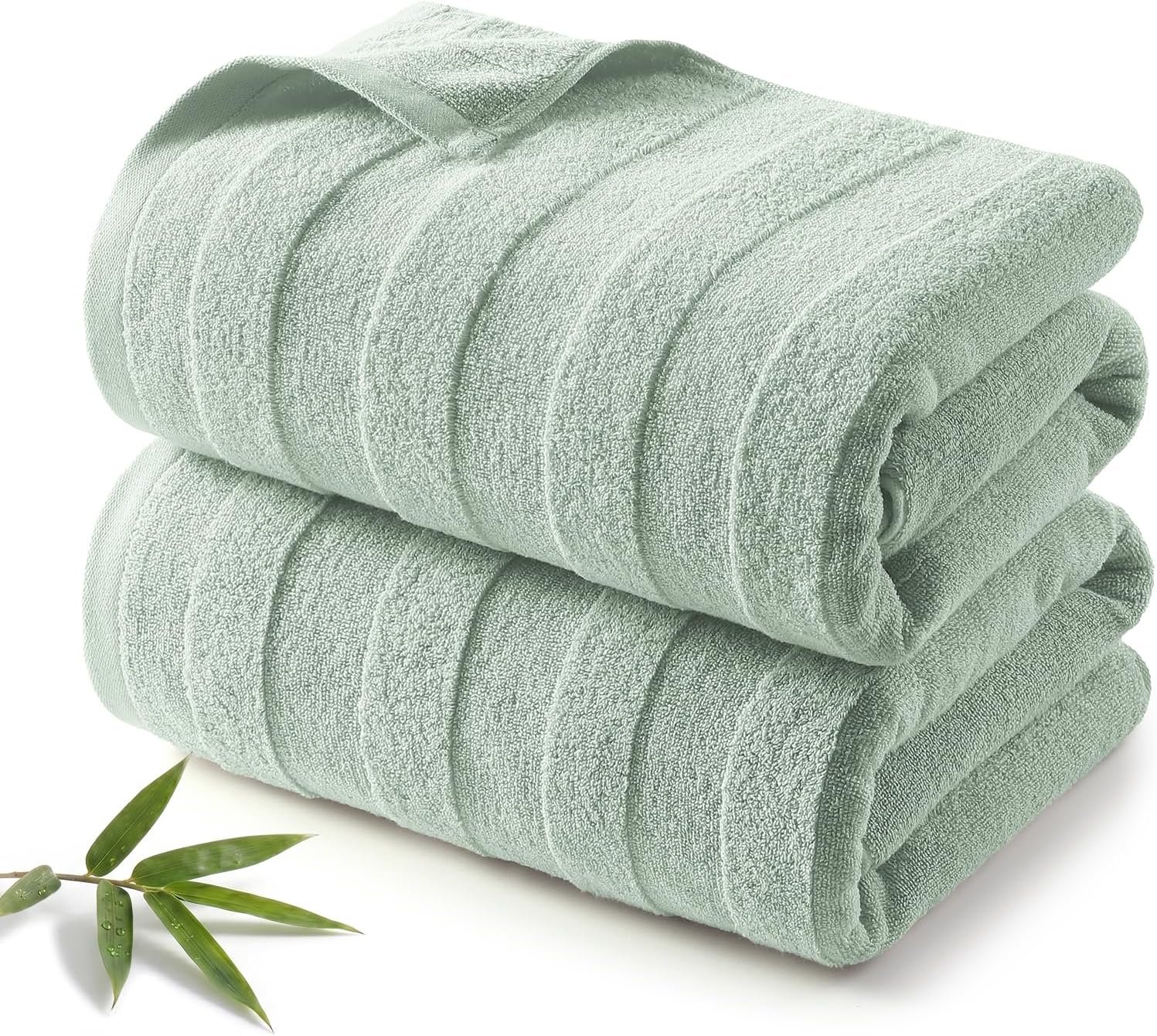 REDKISS Luxury Viscose from Bamboo Bath Towels, Ultra Soft, 28×55 in, Green