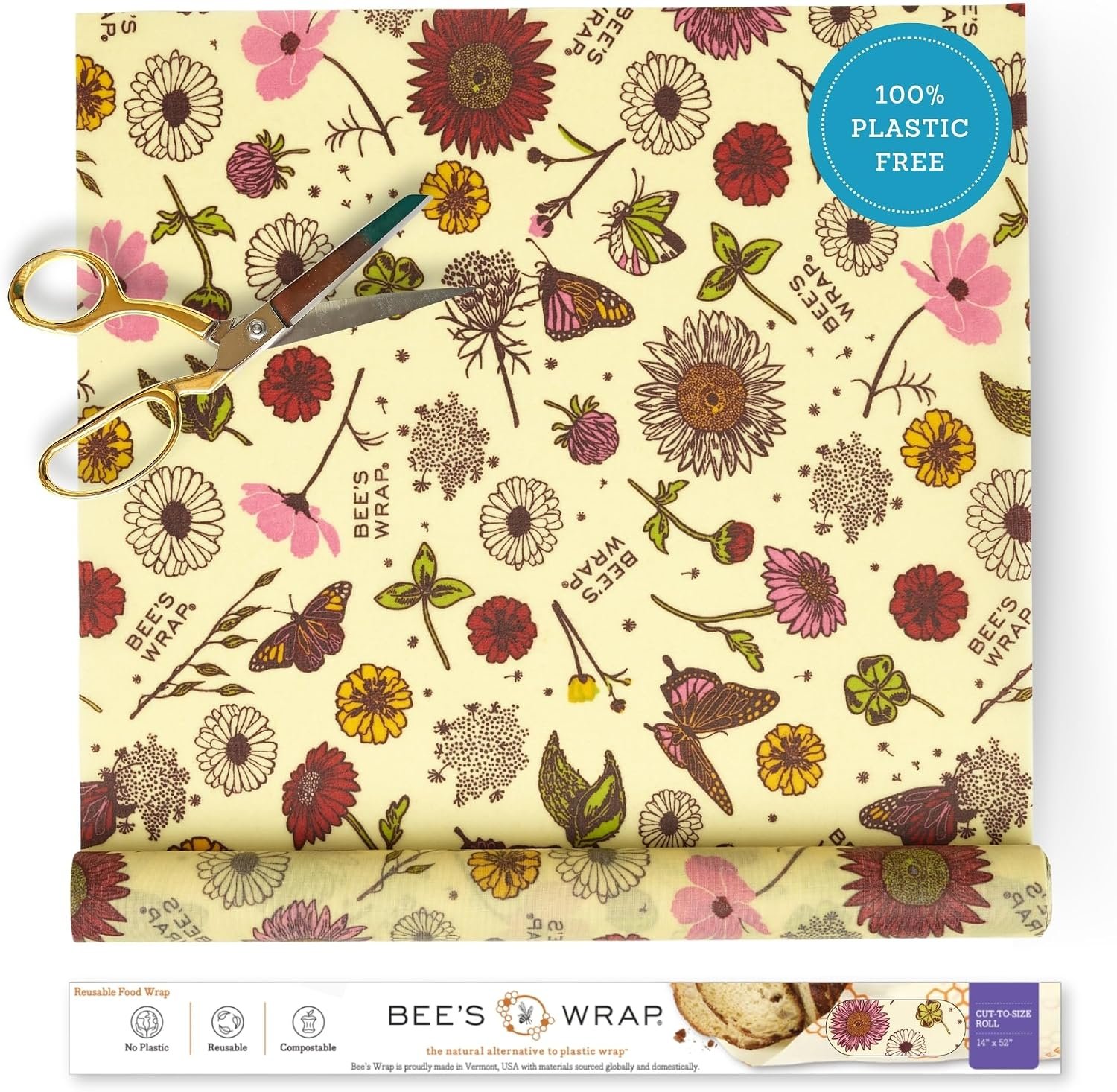 Bee’s Wrap Beeswax Wrap Roll, 14 x 52 in – Meadow Magic