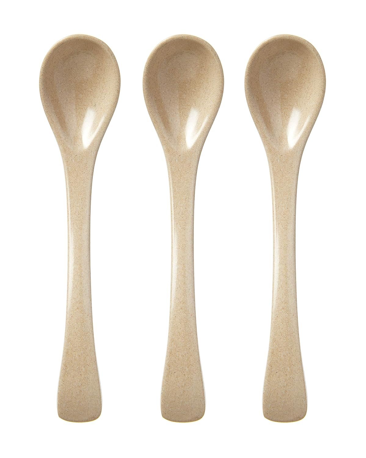 Nuby Eco-Friendly Natural Rice Husk 3 Piece Spoon Set- 3 Pack, 6+ Months- Fully Compostable and Biodegrable