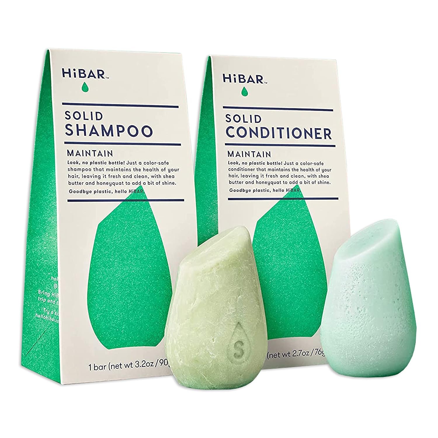 HiBAR – Maintain Shampoo & Conditioner Bar Set – For Balanced Hair – 2 Bars