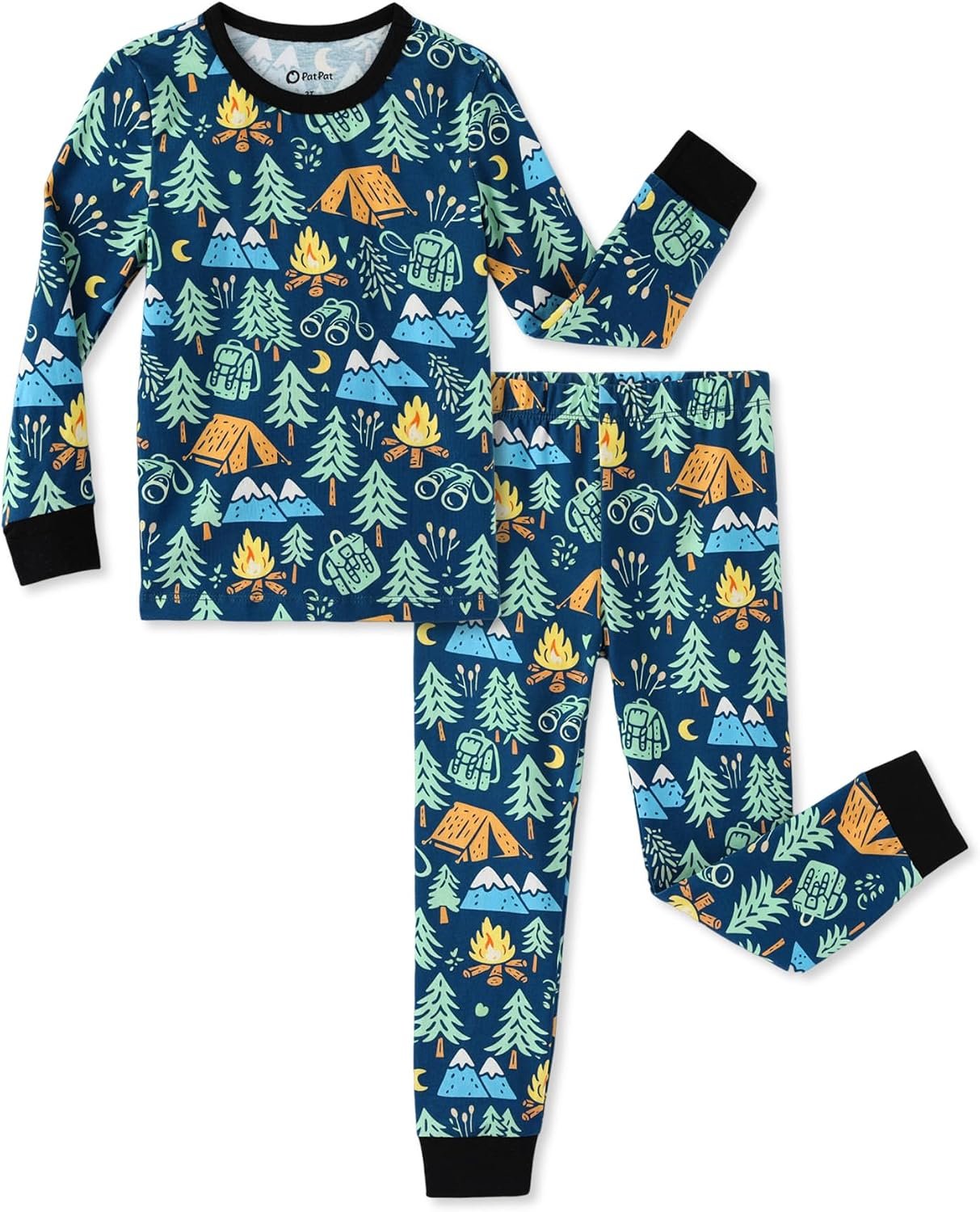 PATPAT Toddler Pajamas Snug Fit Cotton 2-Piece Long Sleeve Pjs Soft Baby Boys Girls Kids Sleepwear