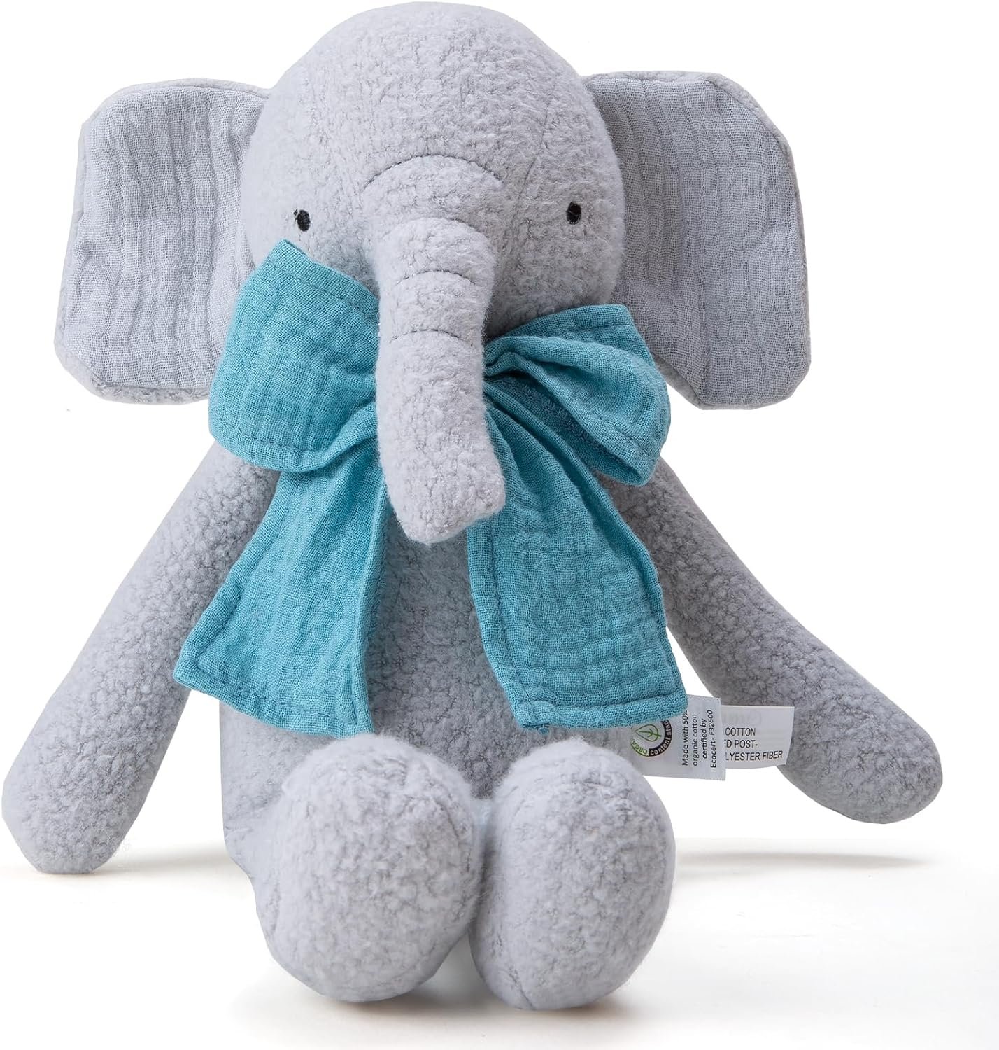 9” Elephant Stuffed Animal Organic Cotton Baby Plush Toys