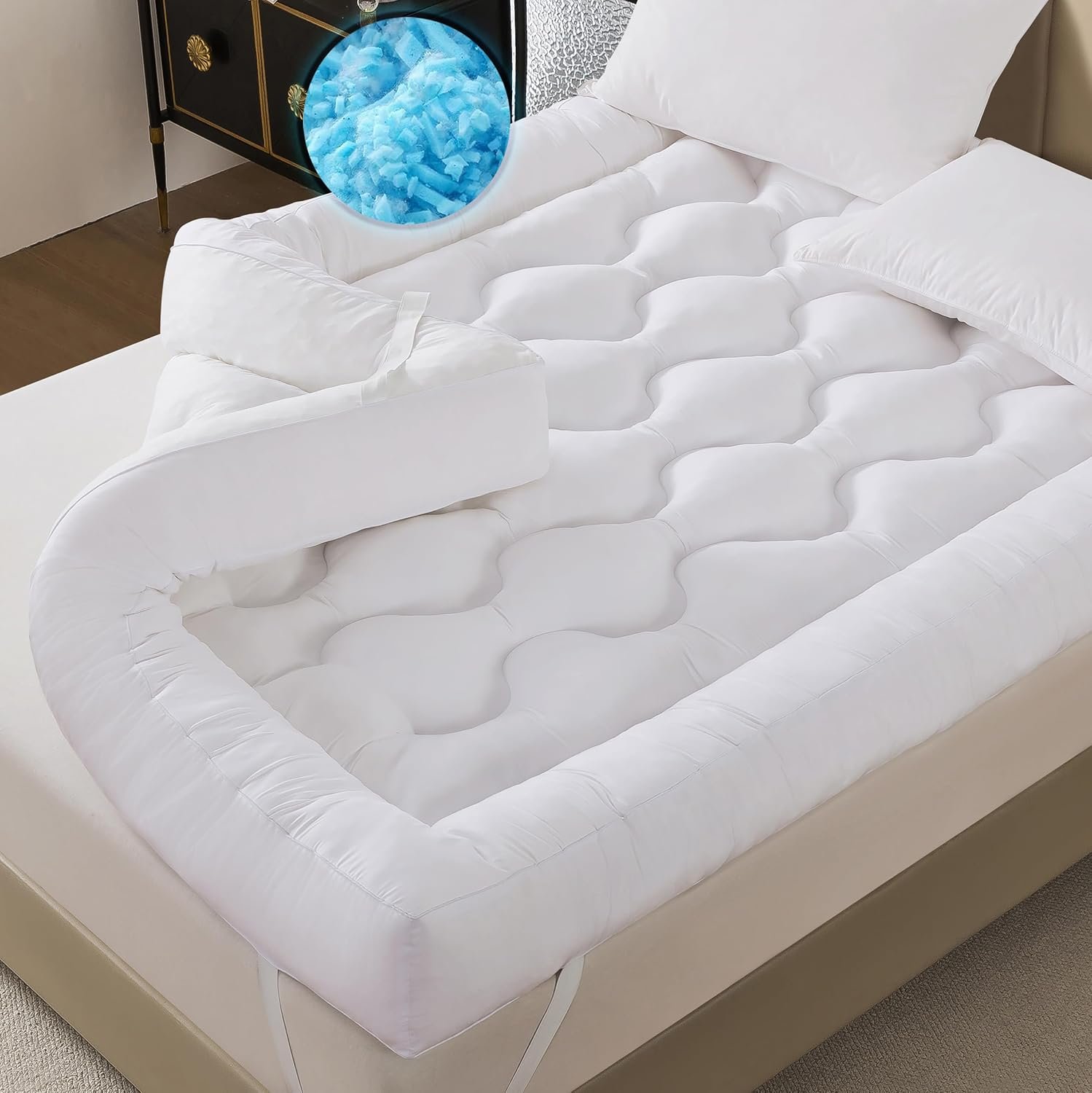 5 Inch Memory Foam Mattress Topper King Size, Breathable Gel Memory Foam Bed Topper, 2000 GSM Fill, Soft Fluffy Supportive Pillow Top Mattress Pad for Back Pain Relief, 80x78x5 Inch