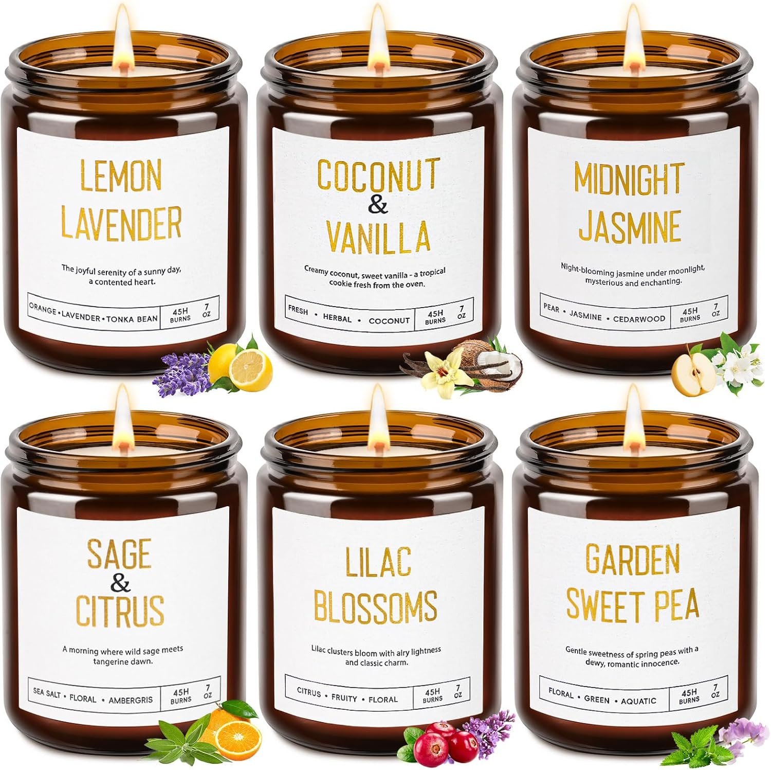 Candles for Home Scented – Soy Candles Non Toxic, 6 Pack Candle Gift Set