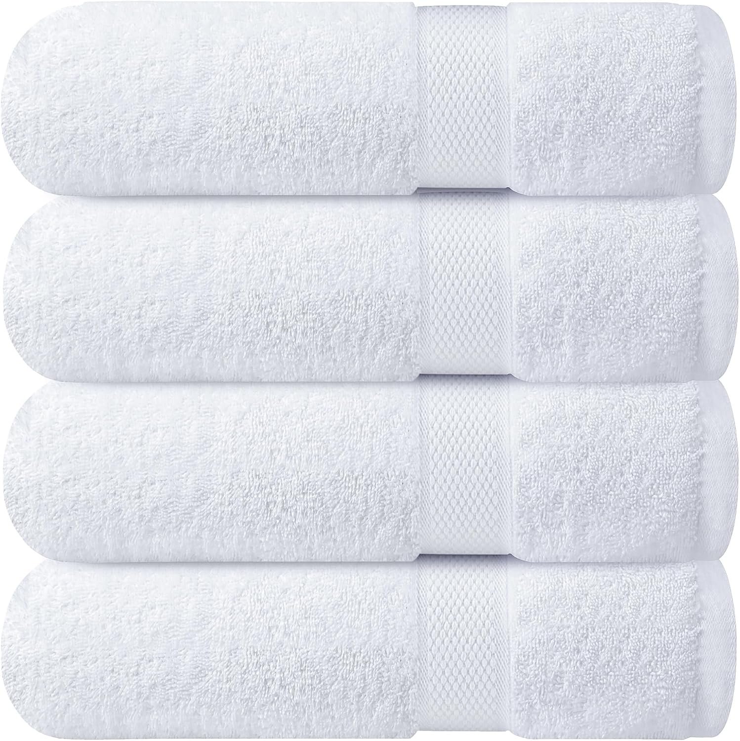 Infinitee Xclusives 100% Ring-Spun Cotton Bath Towels for Bathroom – Pack 4