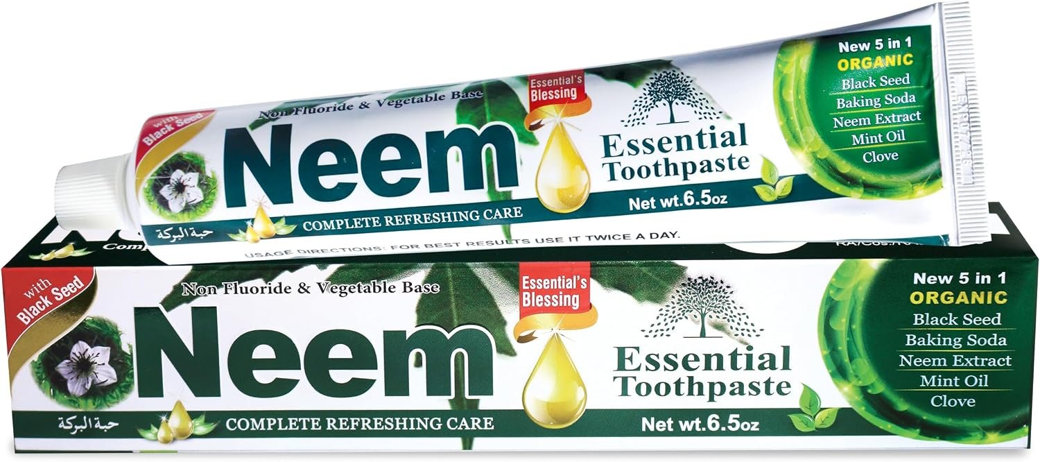 NEEM Essential Toothpaste – 6.53 oz Pack of 1 | New 5 in 1 | Fluoride Free