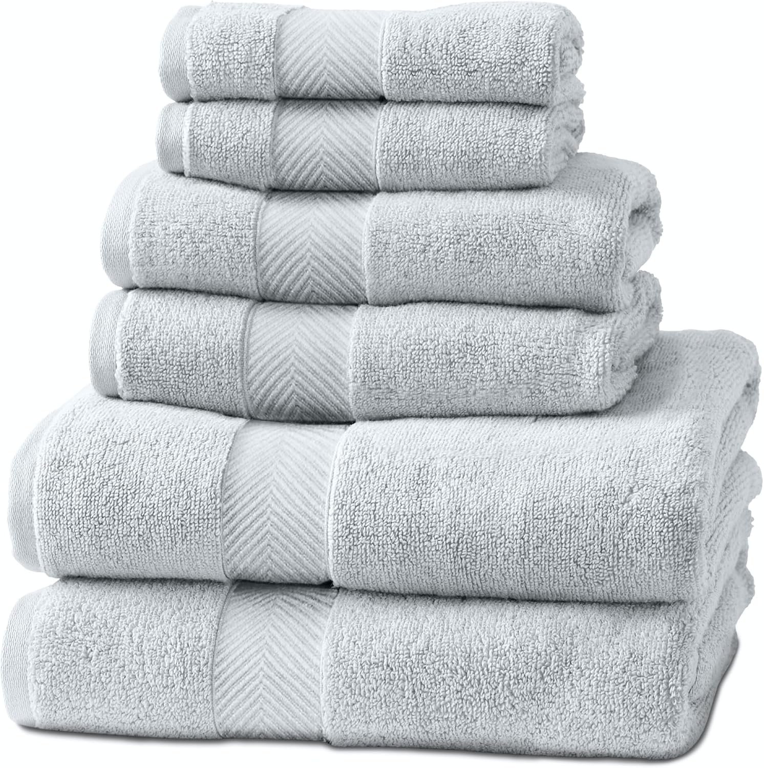 Viscose from Bamboo Bath Towels Set of 6 – Extra Plush 700 GSM Quick Dry Cotton Blend for Luxury Bathroom Comfort – Super Soft, Large, Absorbent – Mist