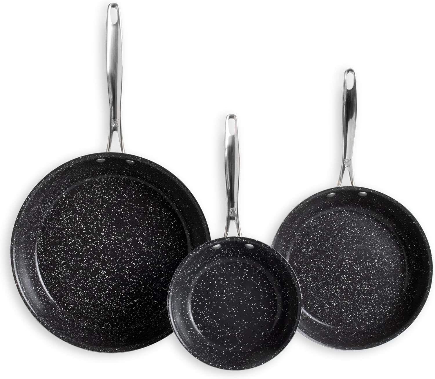 Nordic Ware Basalt 3-Piece Skillet Set, 8, 10, and 12 Inch Skillets