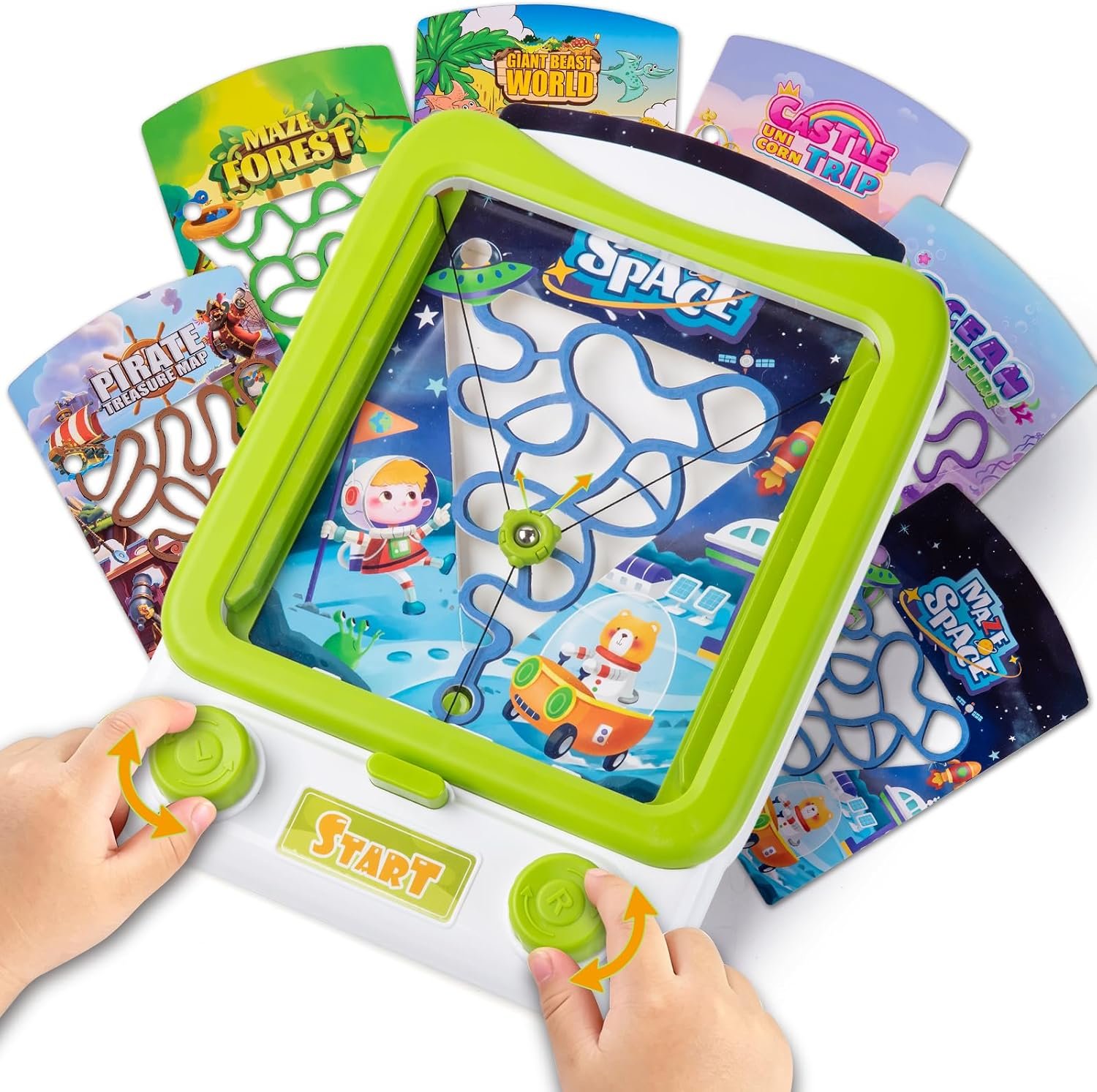 KODATEK Montessori Maze Toy, Labyrinth Puzzle Board with 6 Maze Cards