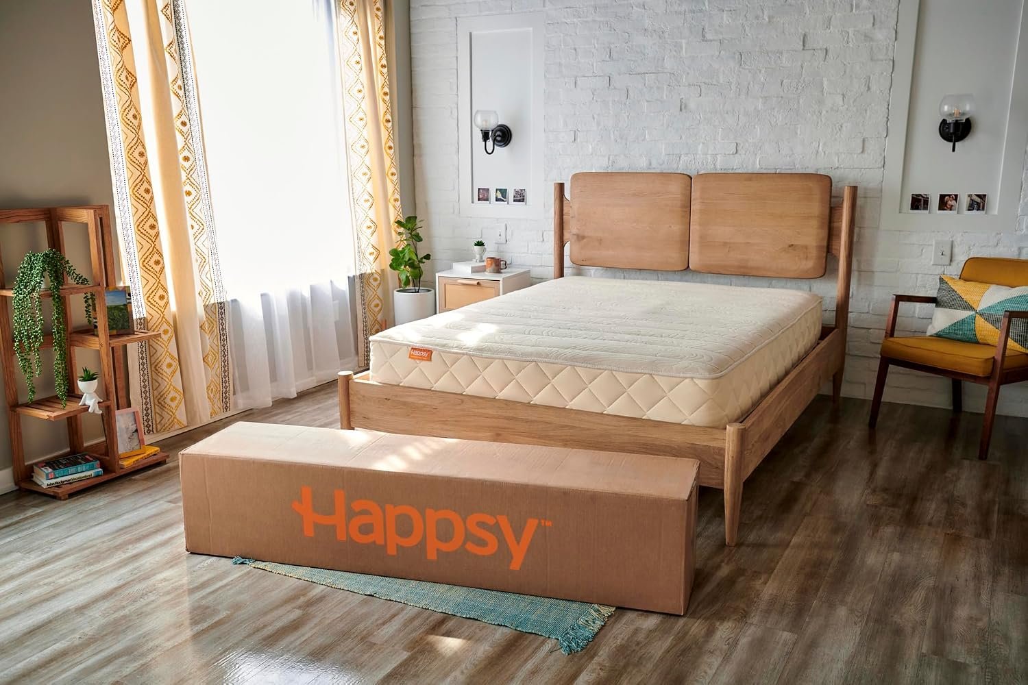 Happsy Organic Twin Mattress – 10 Inch Plush with Encased Coils – in Box for Pressure Relief & Comfortable Sleep – Naturally Cooling & Breathable Latex