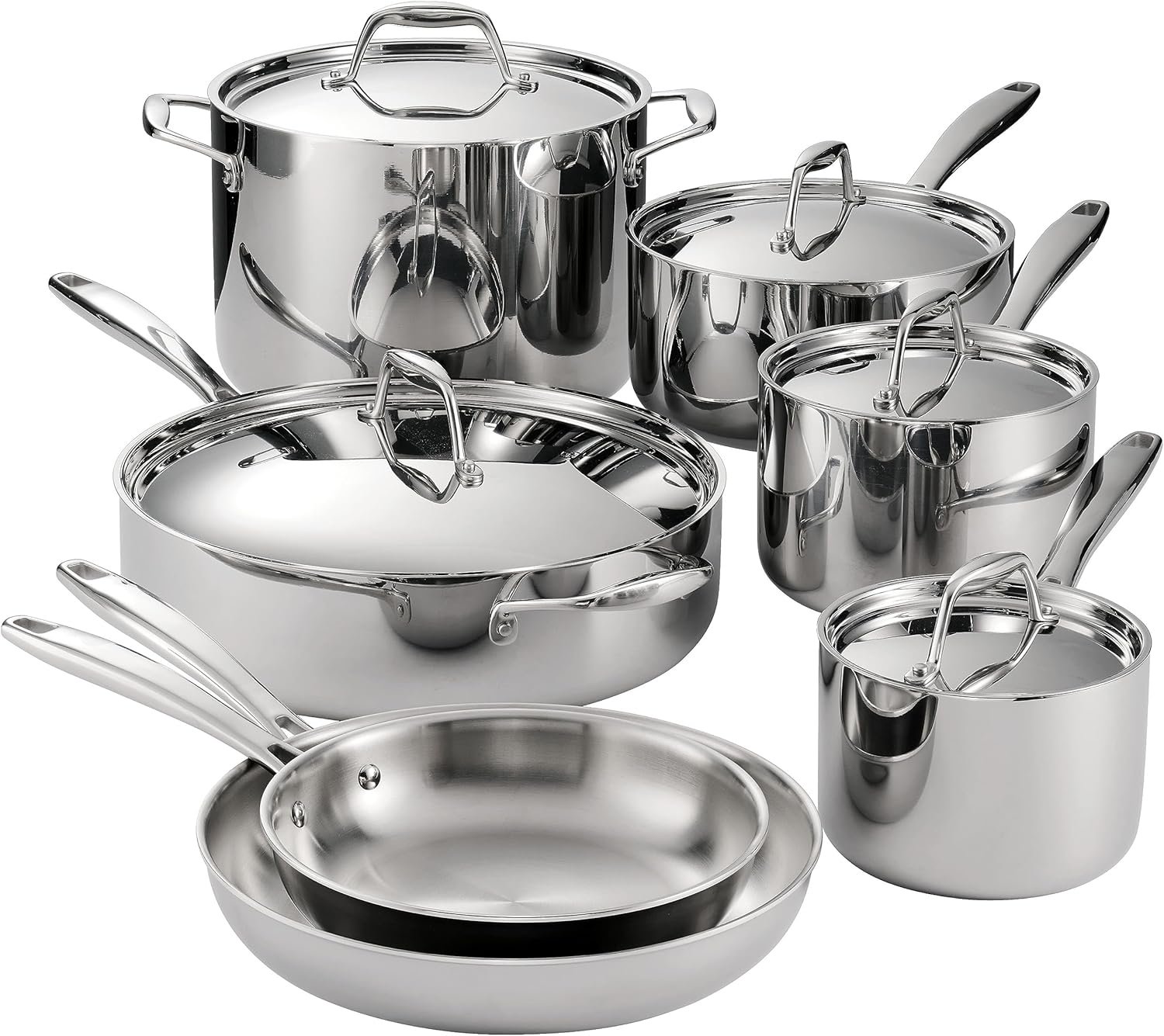 Tramontina Signature Tri-Ply Clad Stainless Steel 12-Pc Pots and Pans Set