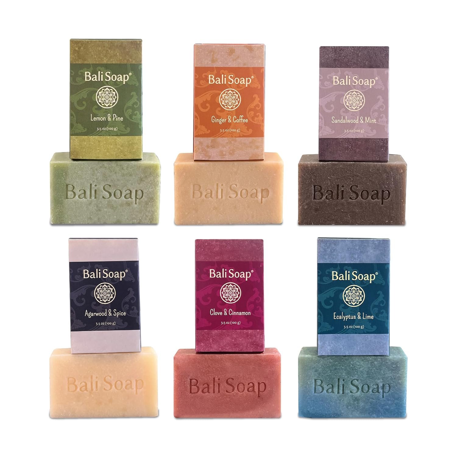 Bali Soap – Masculine Collection Natural Soap Bar for Men, 6 pc Gift Set