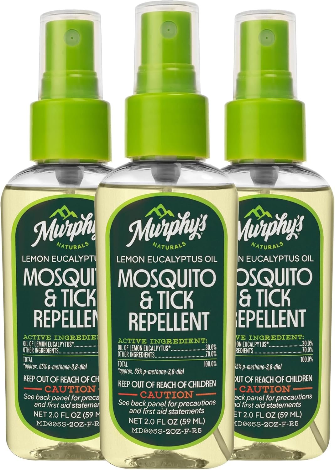Murphy’s Naturals Mosquito & Tick Bug Repellent Spray, 2 fl oz (Pack of 3)