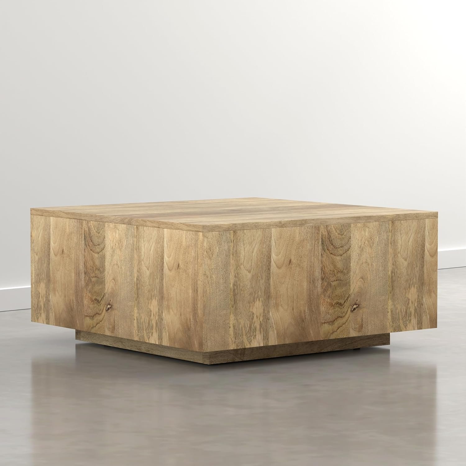 SIMPLIHOME Lockhart 30″ Solid Wood Square Coffee Table in Natural Blonde