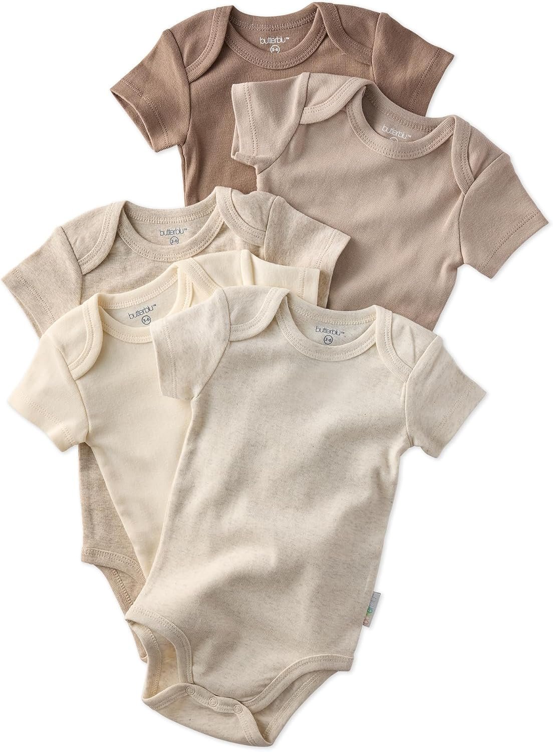 Butterblu Avery Multipack Short Sleeve Bodysuits 100% Organic Cotton