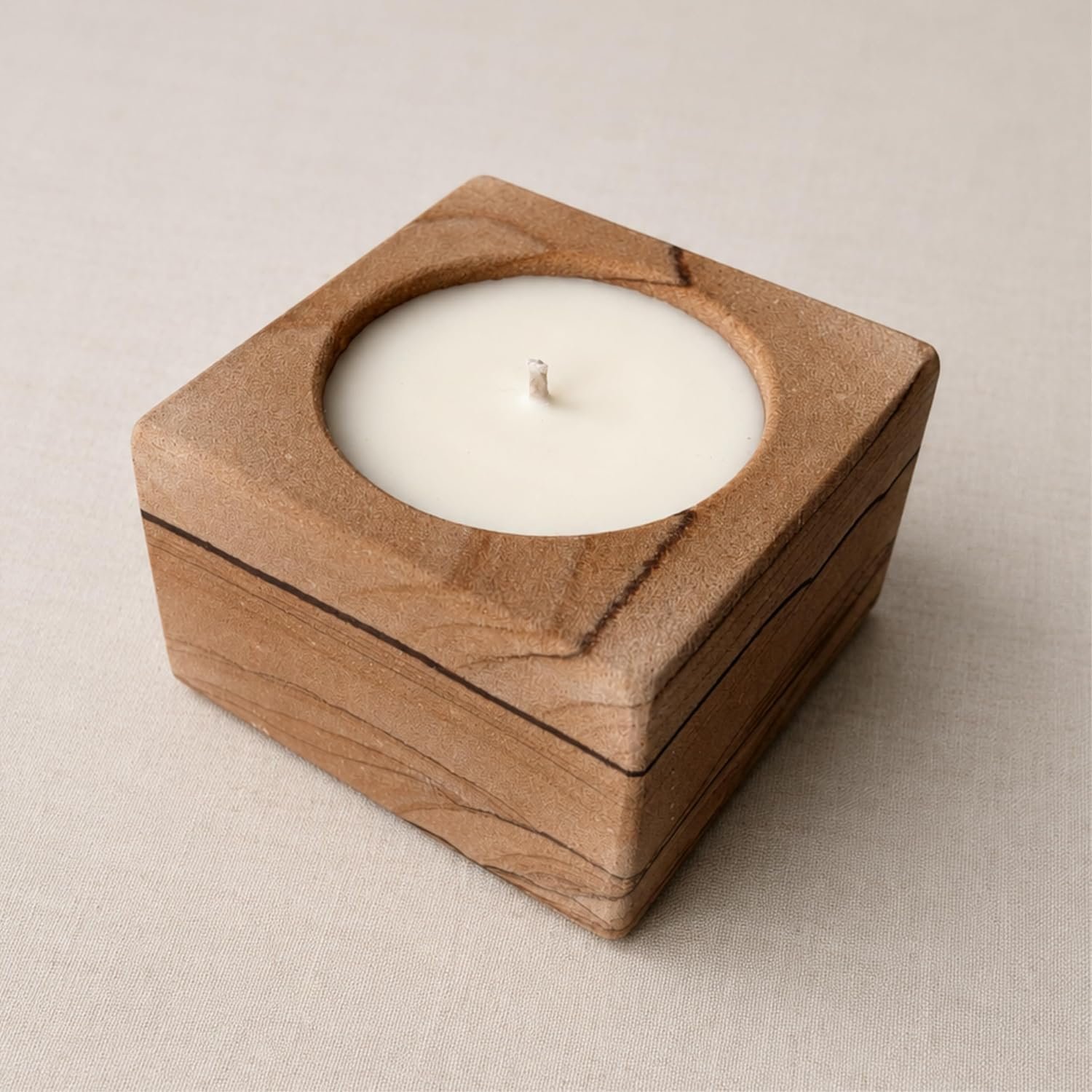 Sandstone Scented Candle, Coconut Soy Beeswax, Bergamot Peach Musk