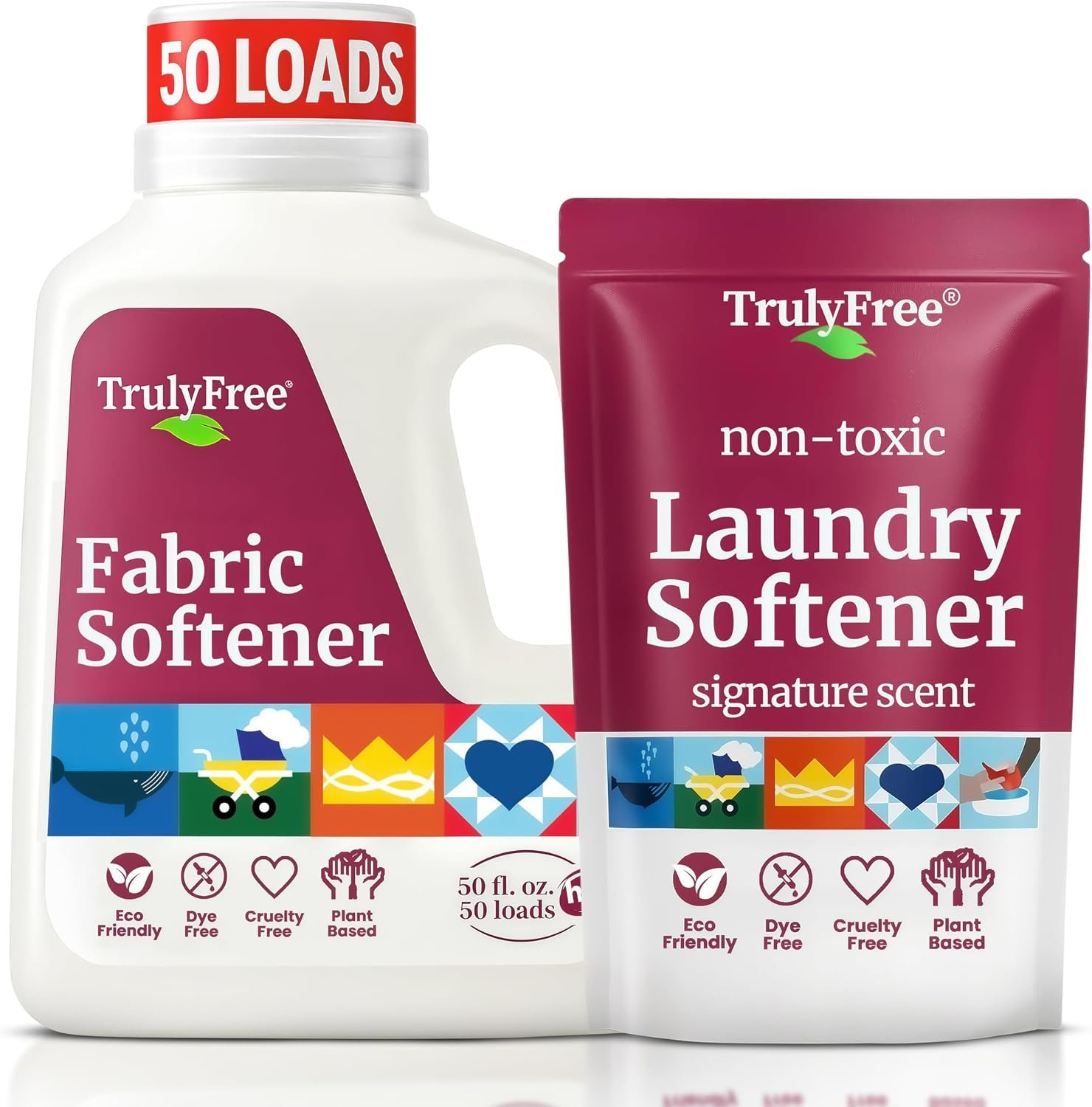 Truly Free Natural Fabric Softener – 1 Jug + 1 Fill Pack, Signature Scent