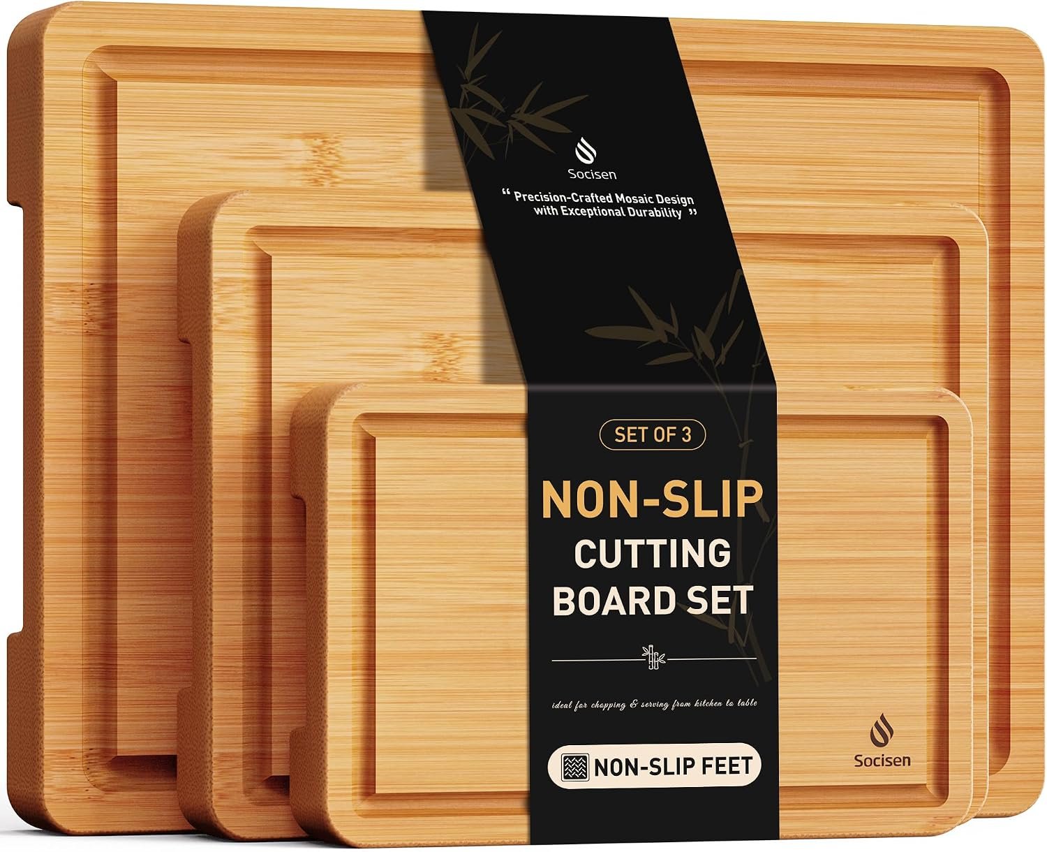 Bamboo Cutting Board Set Non Slip Feet Over Sink Kitchen Gadgets Seller 2024 First Apartment Essentials New Home Must Haves Things Stuff Accessories House Warming Decor Housewarming Hostess Host Gifts