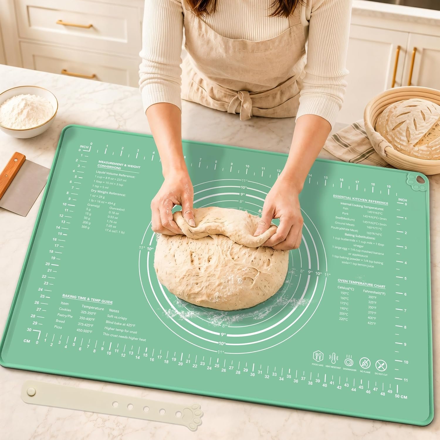 KOYMILEY Platinum Silicone Pastry Mat with Measurements, 24 x 16 in