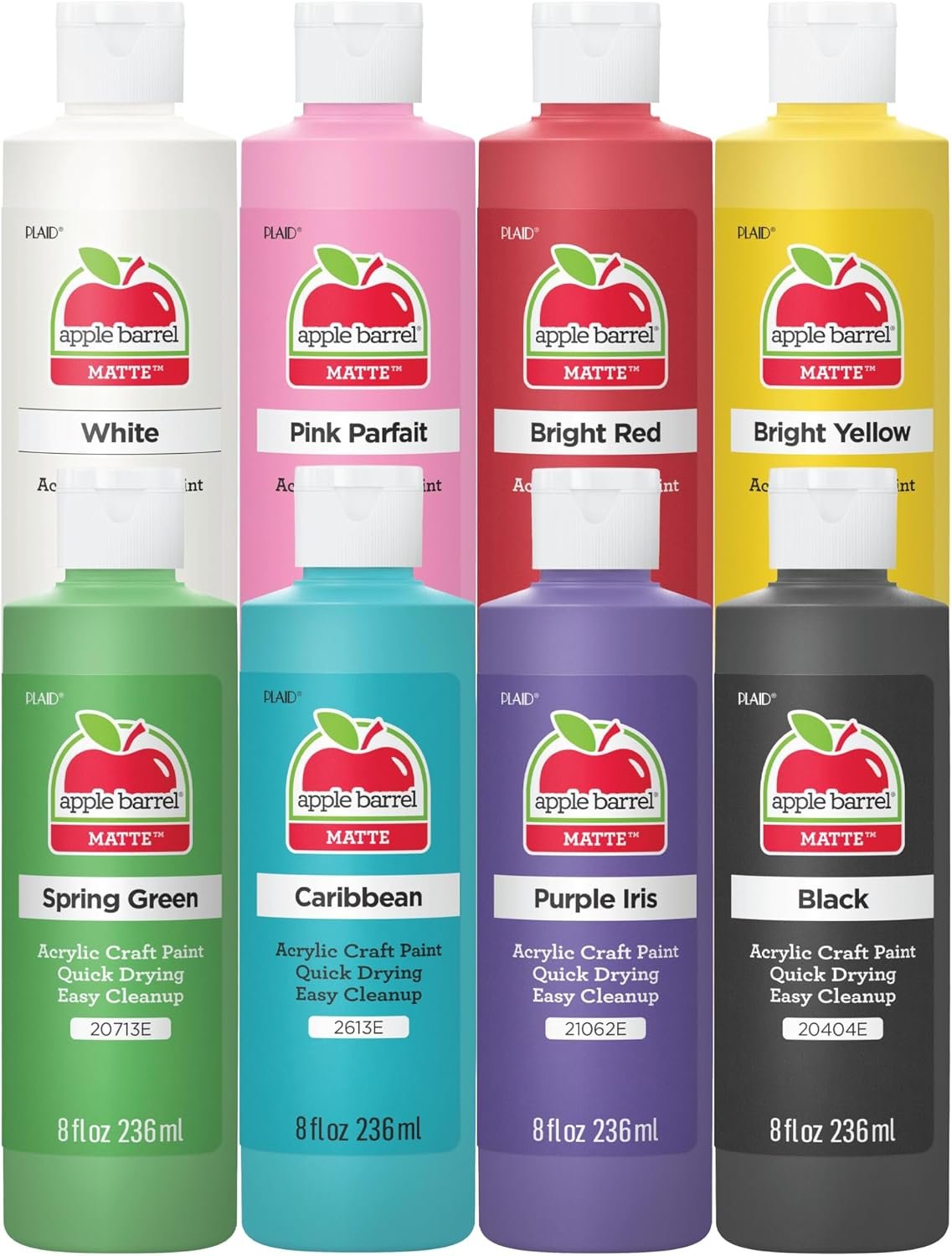 Apple Barrel Acrylic Craft Paint Set, Matte Finish, Set of 8, 8 Fl Oz (Pack of 8), Assorted