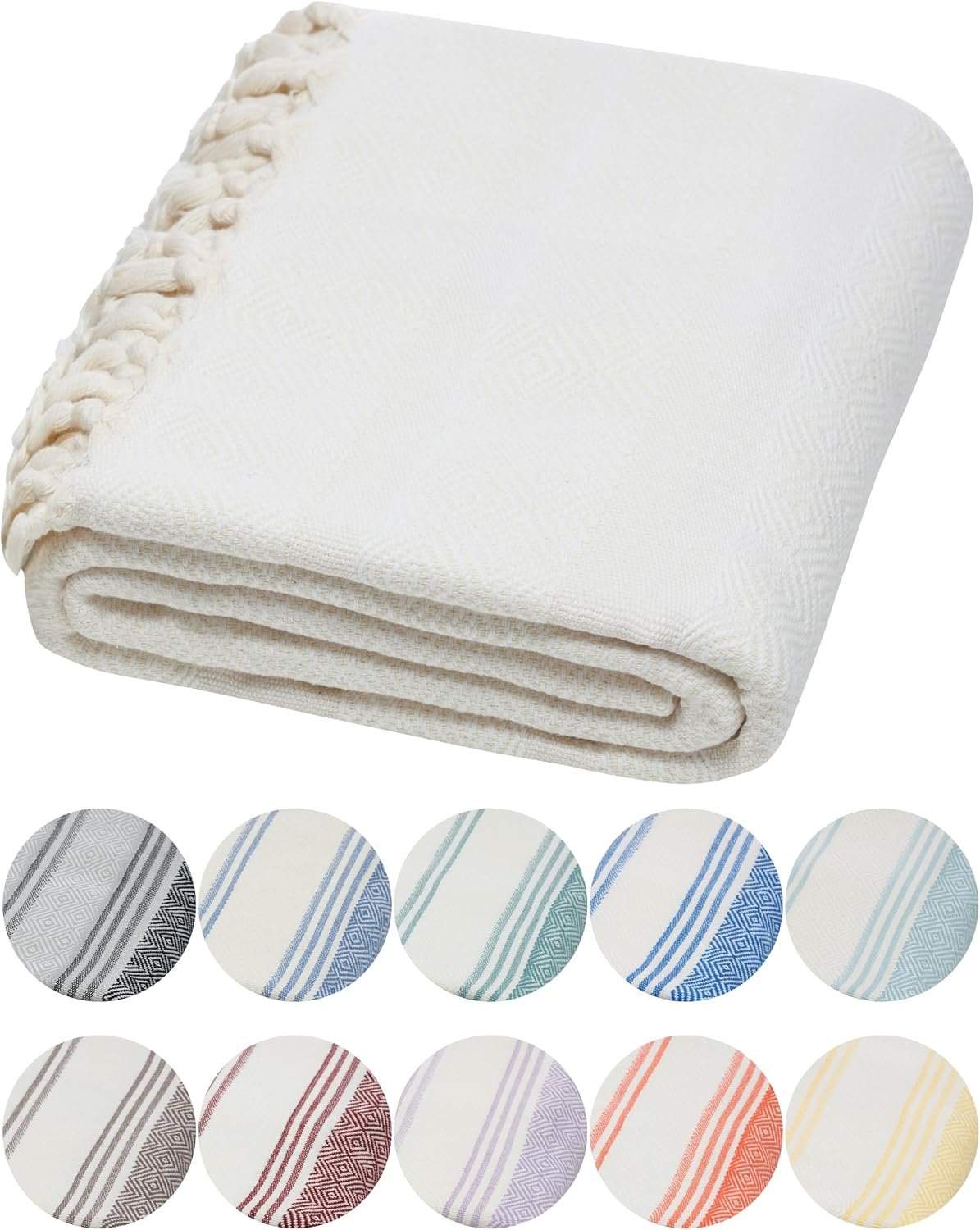 DEMMEX 100% Certified Organic Turkish Cotton Bath & Beach Towel, 71×36 in.