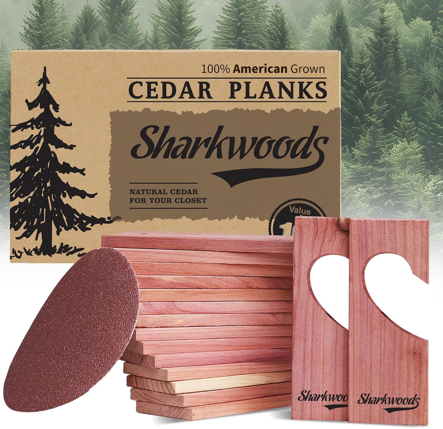 Cedar Blocks for Clothes Storage, 16 Pack Cedar Planks Hangers for Closets