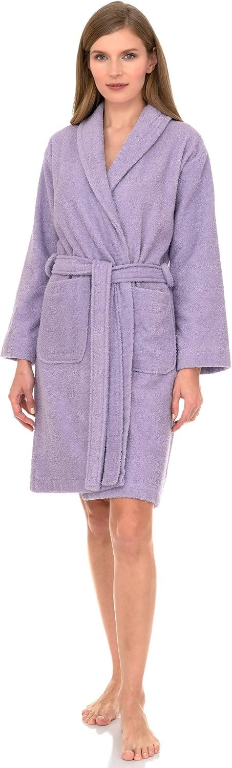 TowelSelections Women’s Robe, 100% Cotton Short Terry Shawl Bathrobe