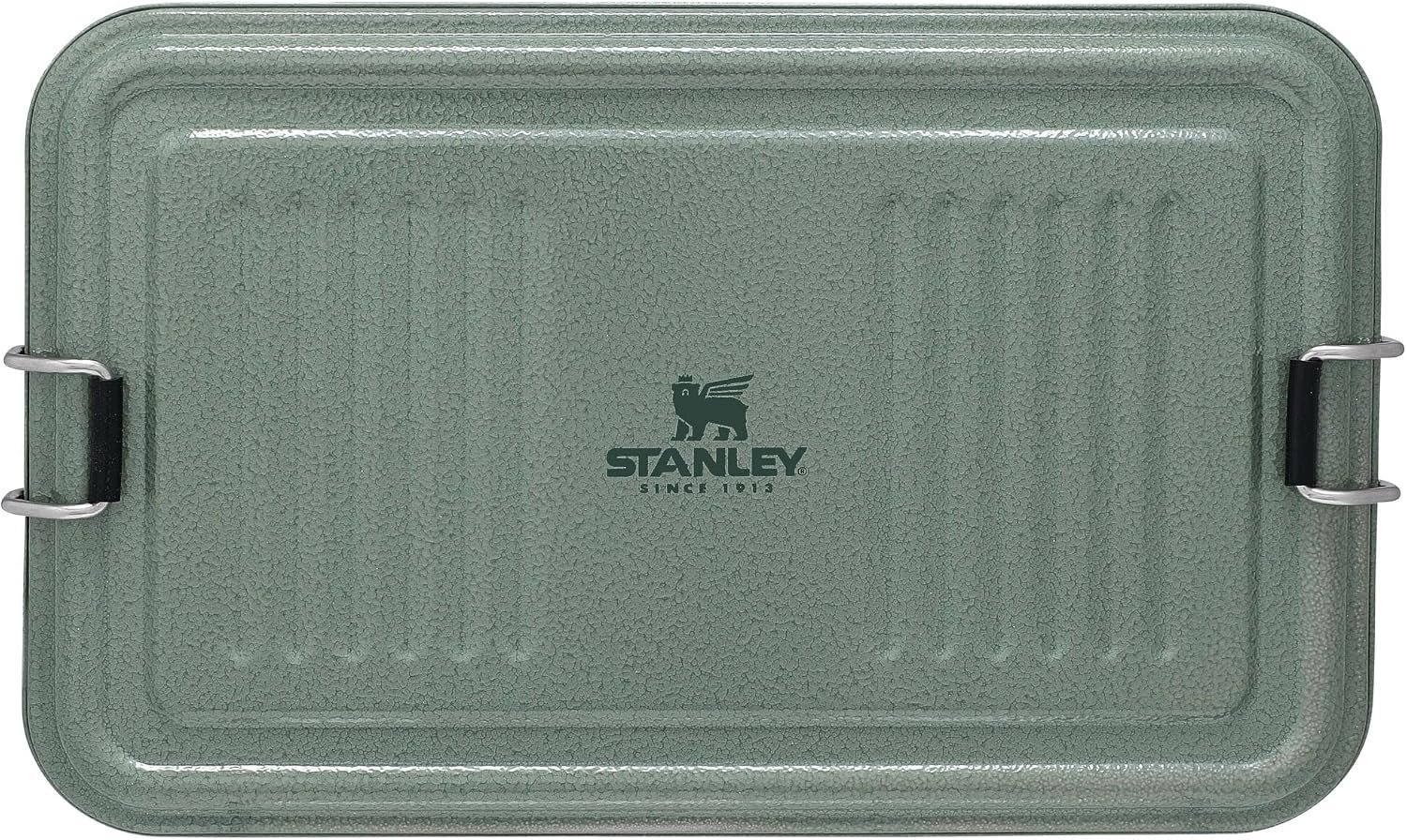 STANLEY Classic Legendary Useful Box 1.25 qt | Metal Snack and Lunch Box | Durable Stainless Steel Travel Food Storage Container | Hiking, Camping, School, or Work | BPA-Free | Hammertone Green