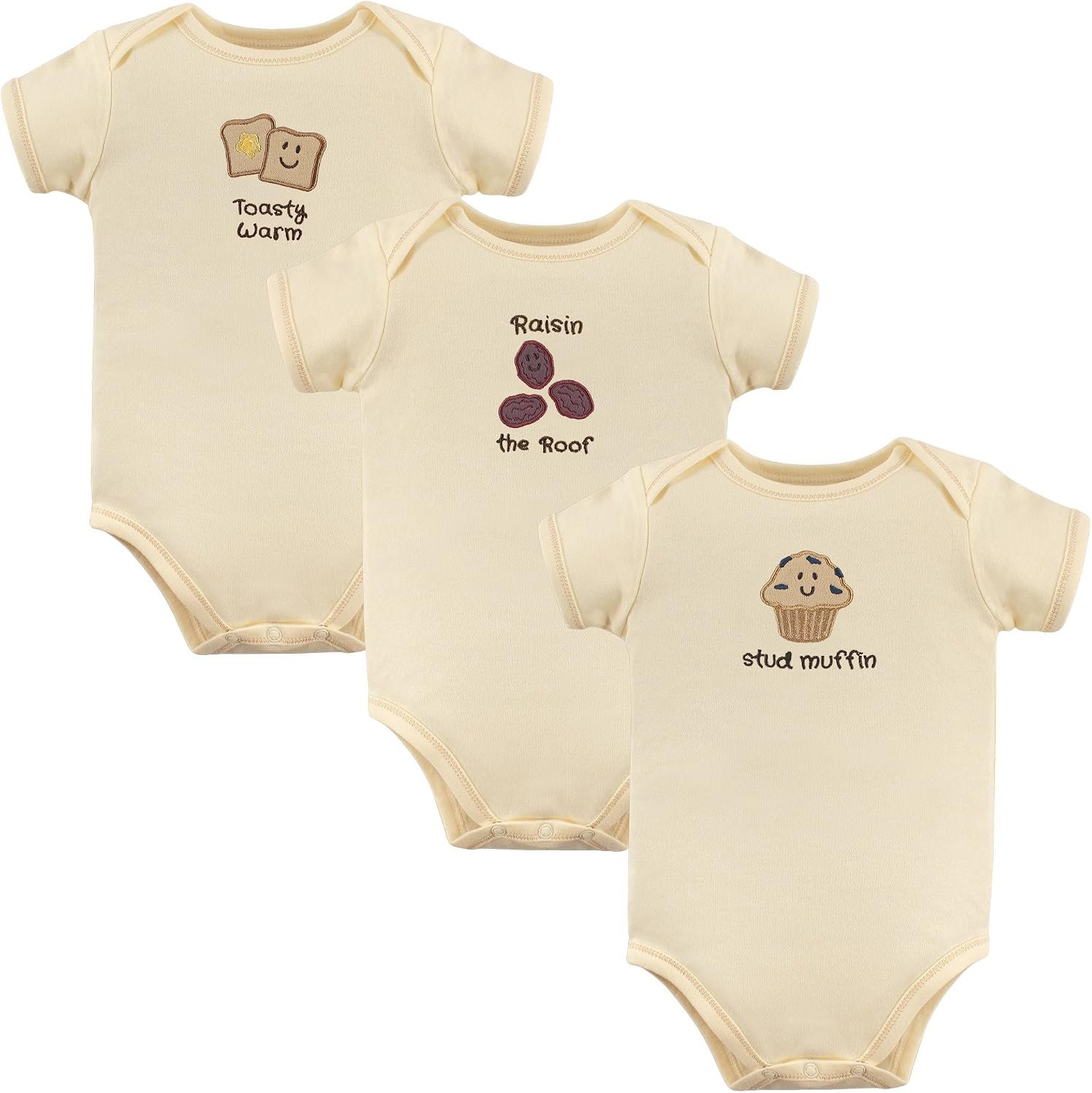Touched by Nature Baby Boys’ Organic Cotton Bodysuits Bodysuit, 3 Pack