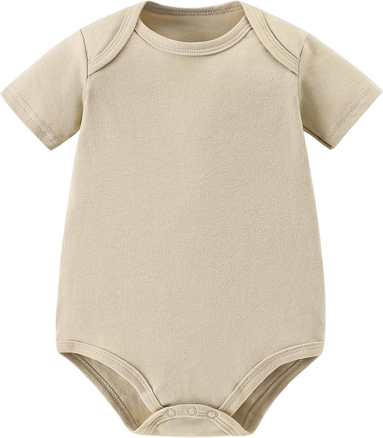 AIWUHE Unisex-Baby Short Sleeve Bodysuits Cotton One-piece Boy Girl Summer Clothes 0-3 3-6 6-9 9-12 12-18 18-24 Months