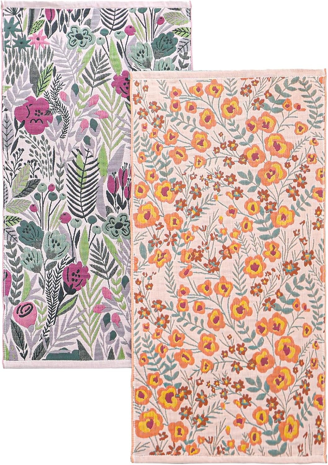 2 Pack Boho Floral Large Kitchen Tea Towels 15″ x 30″