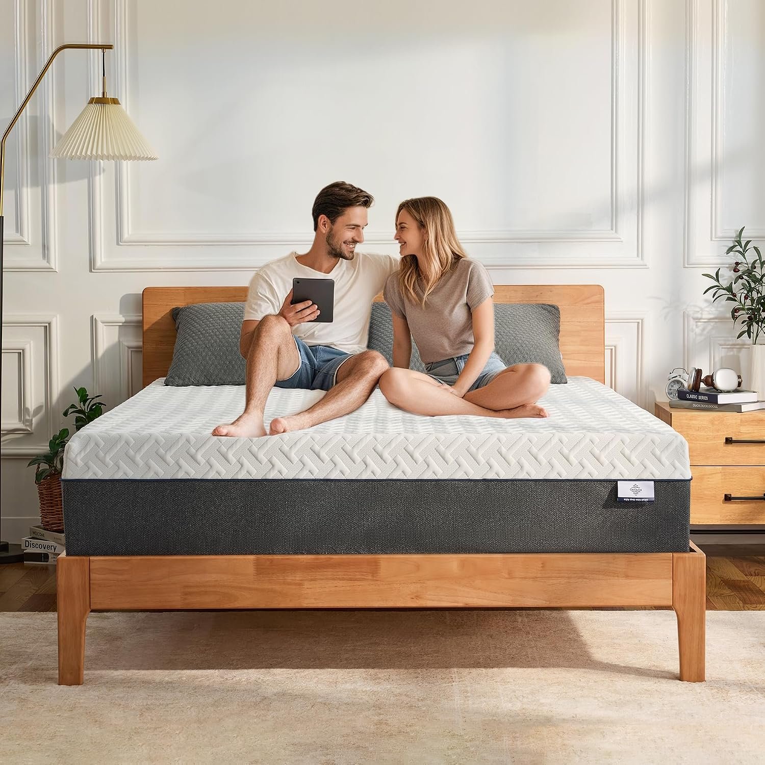 Gelsea 12 Inch King Size Mattress,Green Tea Gel Memory Foam,Medium Firm