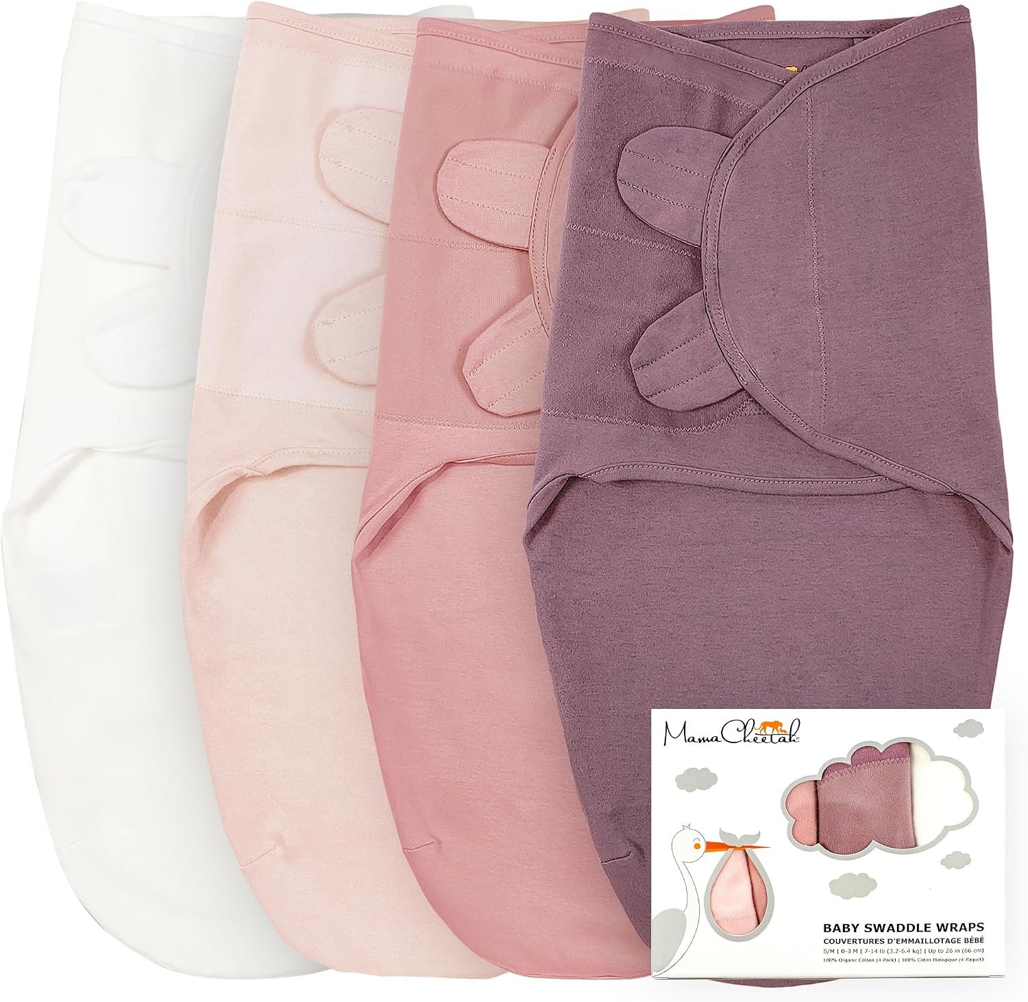 Organic Cotton Baby Swaddle Blanket, Newborn Swaddle Sack, Swaddler 7-14 lb