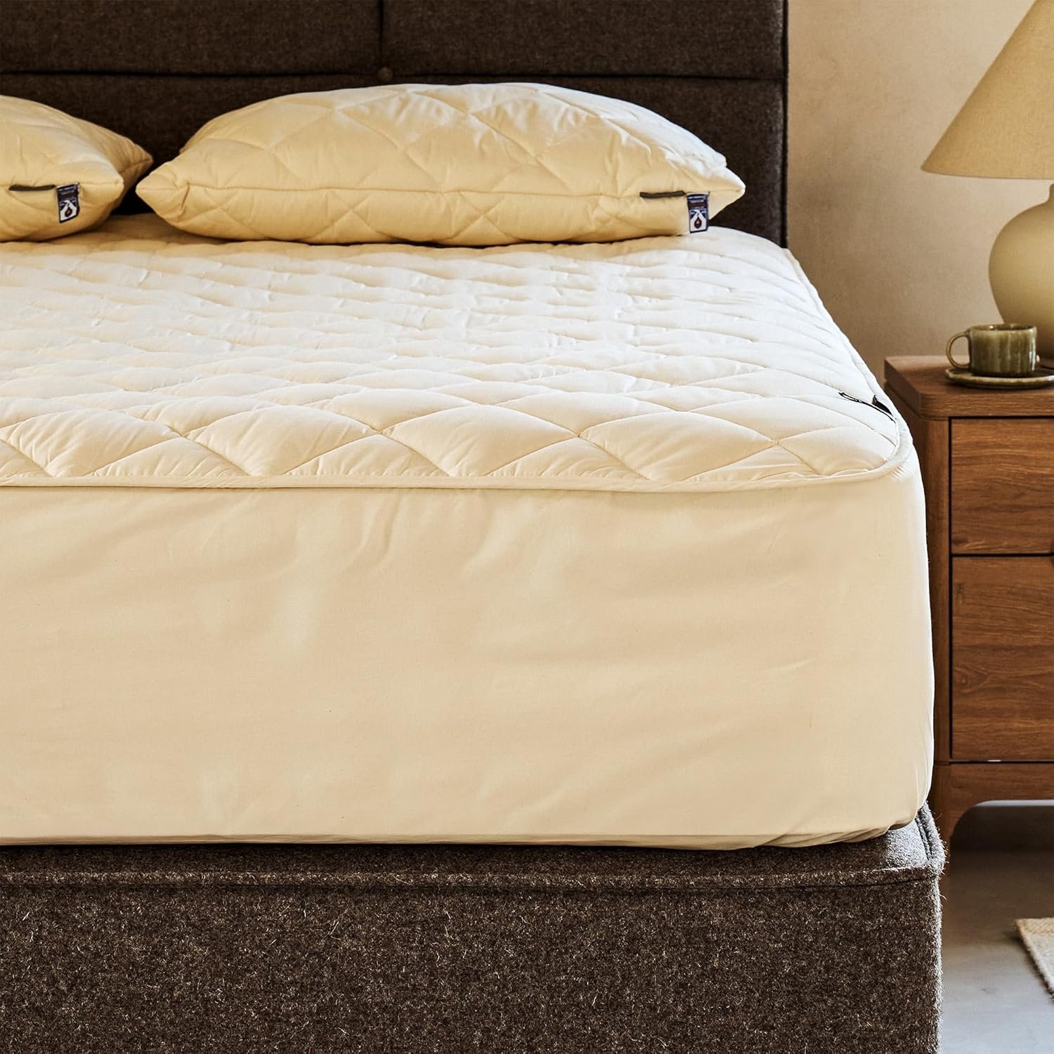 Woolroom Deluxe Washable Wool Mattress Protector Queen Size 100% Natural