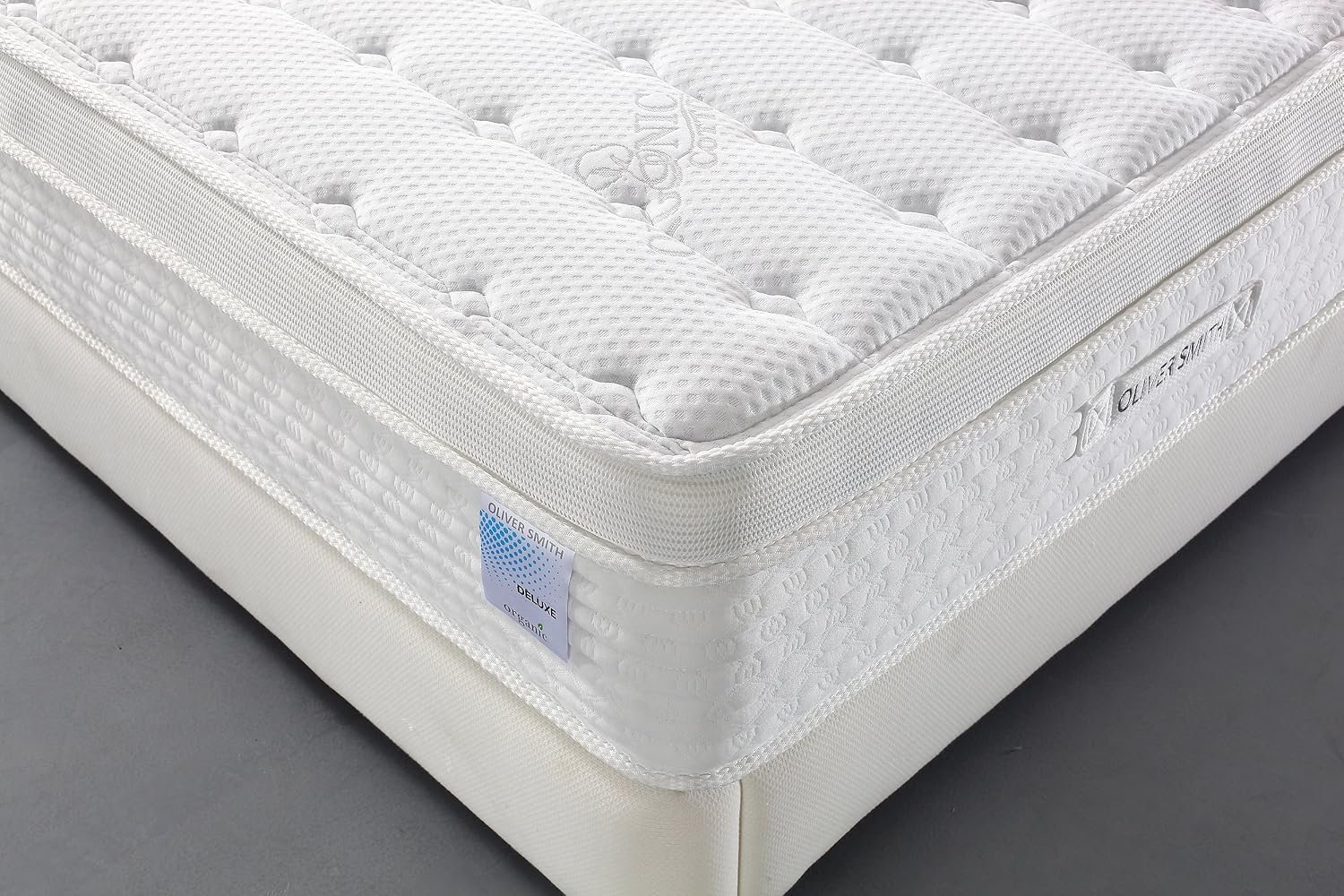 HomeLife Oliver Smith – Organic Cotton – 16 Inch – Deluxe Sleep – Plush Euro Pillow Top – Cool Memory Foam & Encased Coil Mattress – Green Foam Certified – Queen