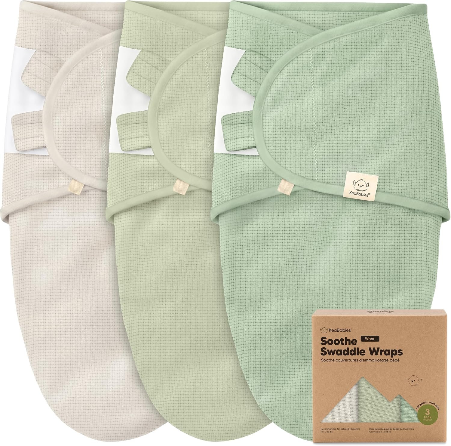 3-Pack Organic Swaddles for Newborns, Baby Swaddles 0-3 Months (Willow)