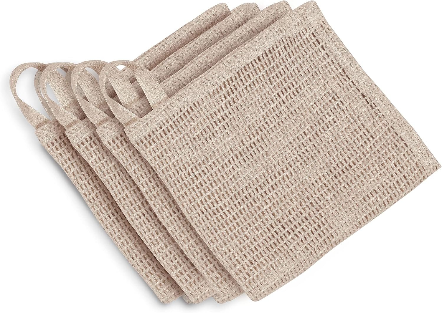 Bean Products Hemp & Organic Cotton Washcloth, Open Knit, 10” x 12”, 4 Pack