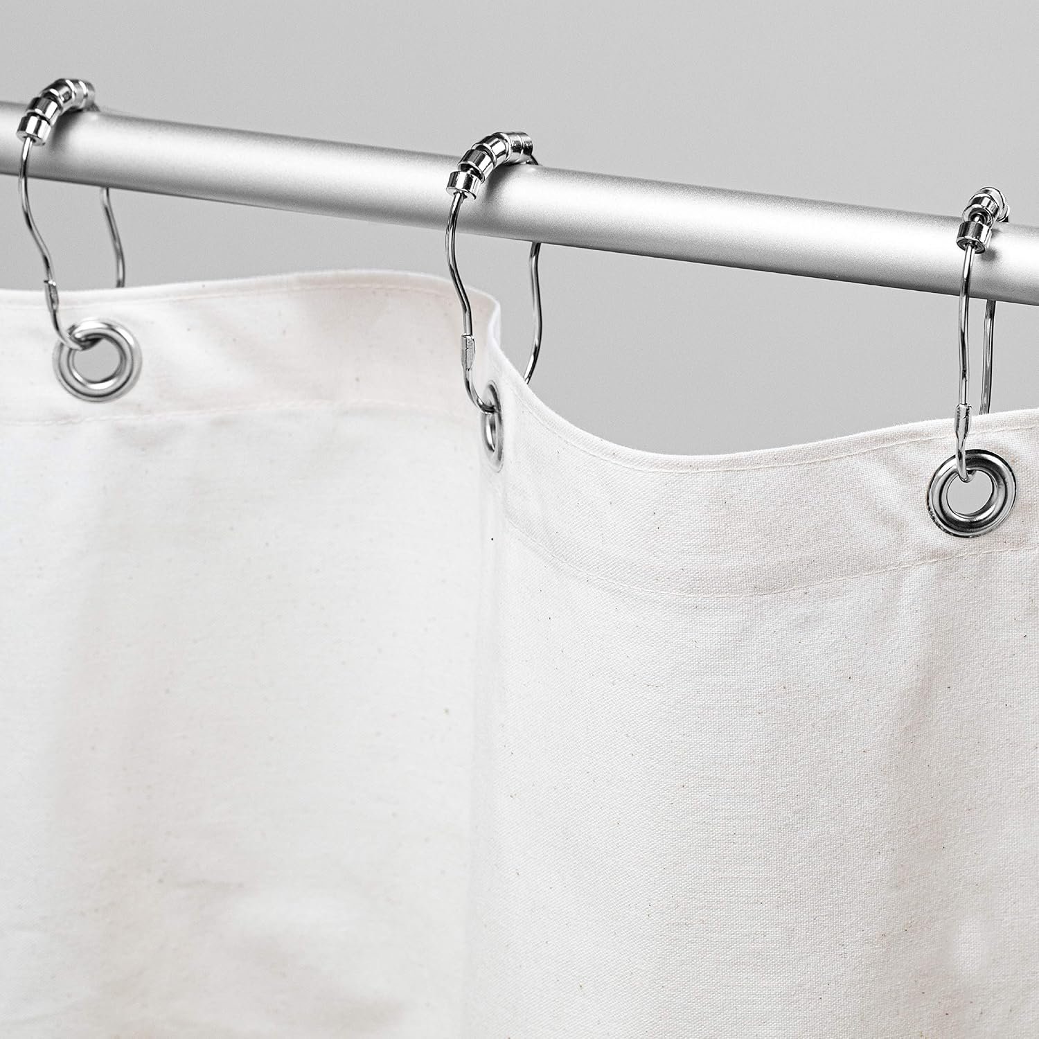 Bean Products White Organic Cotton Wide Shower Stall Curtain Liner- 54×72