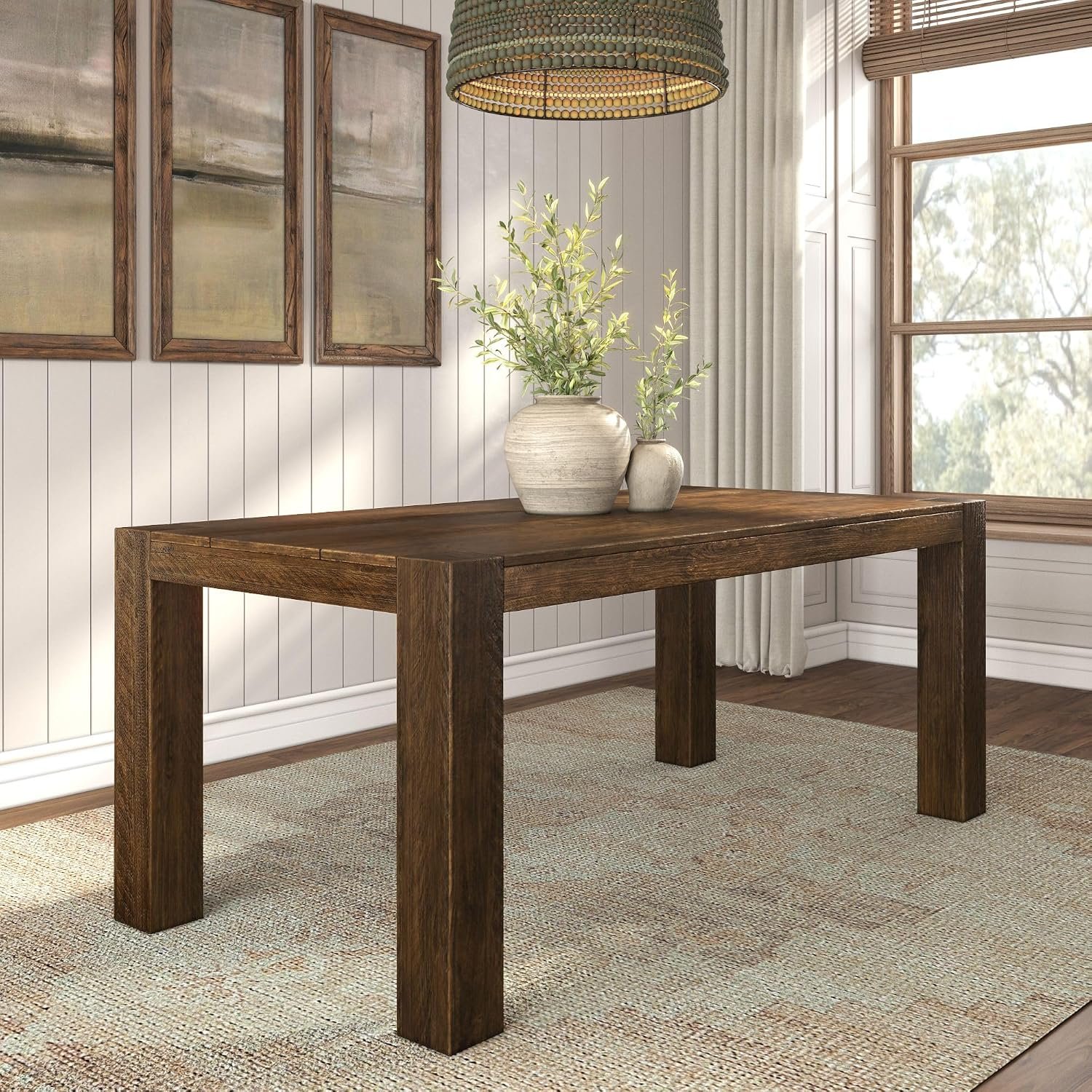 Plank+Beam Camden 72 Inch Dining Table, Rectangular, Rustic Barnwood